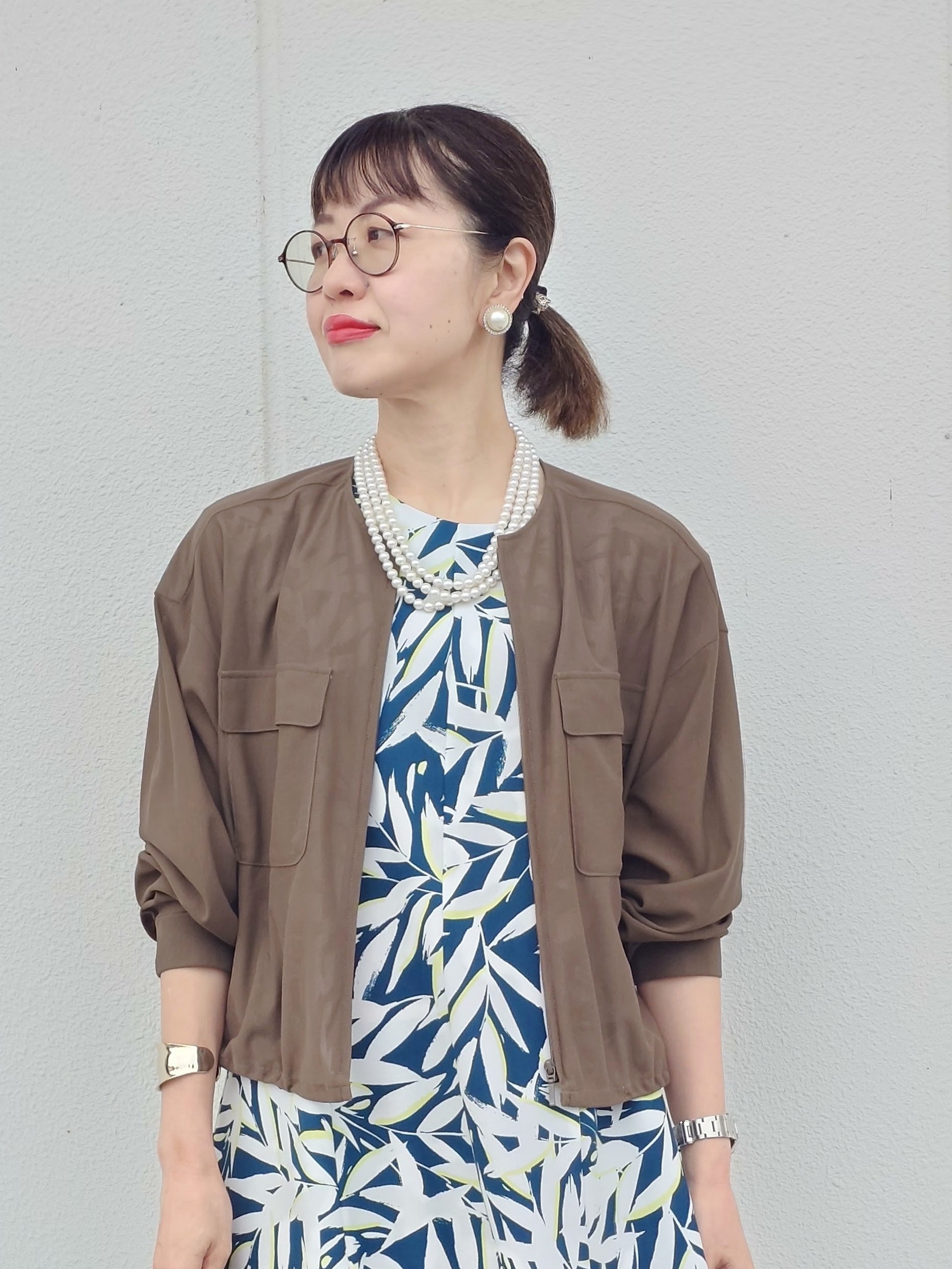 MUTSUKOさんの「UNTITLED｜◆【洗える】シアーブルゾン」を使ったコーディネート