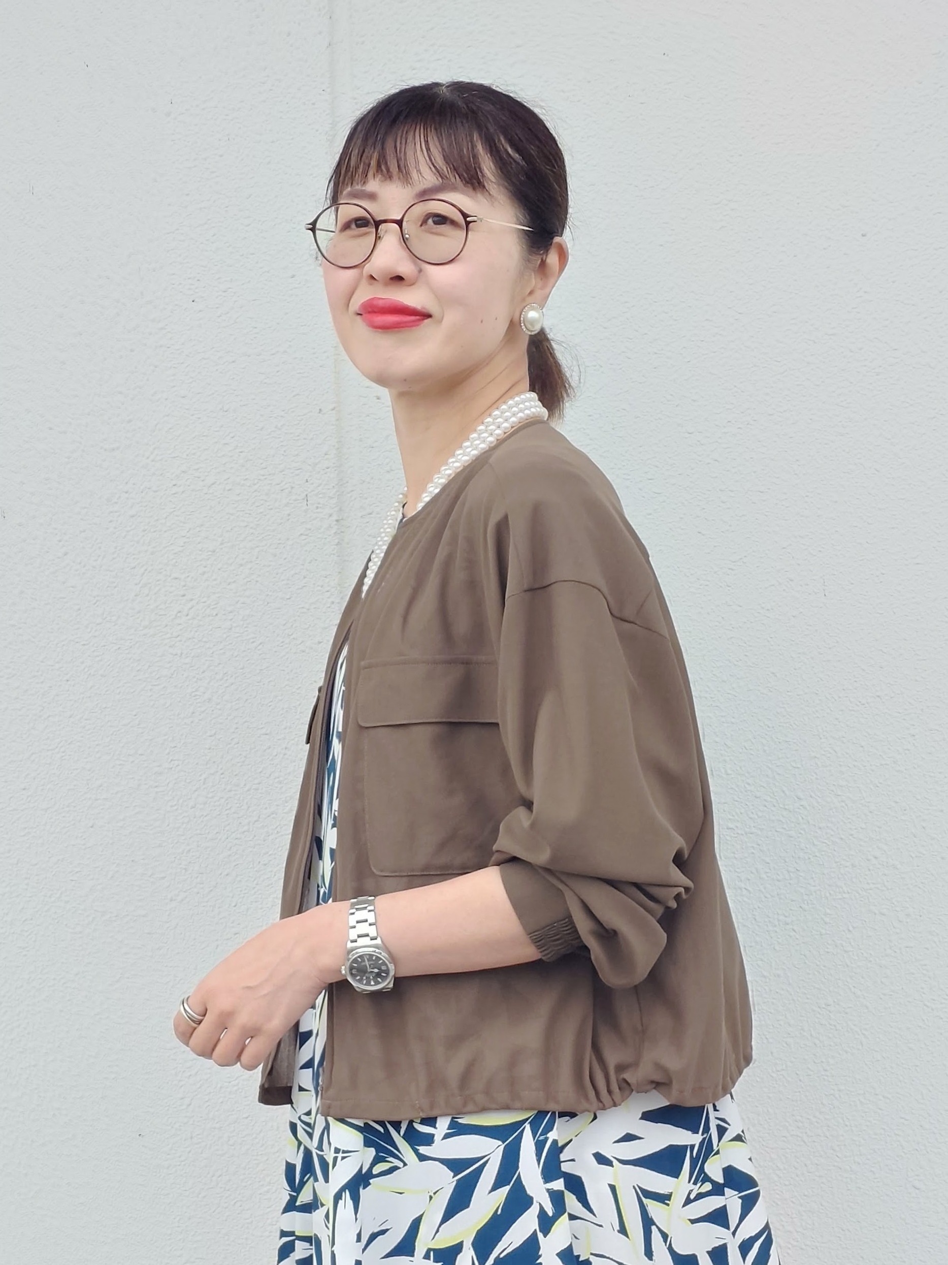 MUTSUKOさんの「UNTITLED｜◆【洗える】シアーブルゾン」を使ったコーディネート