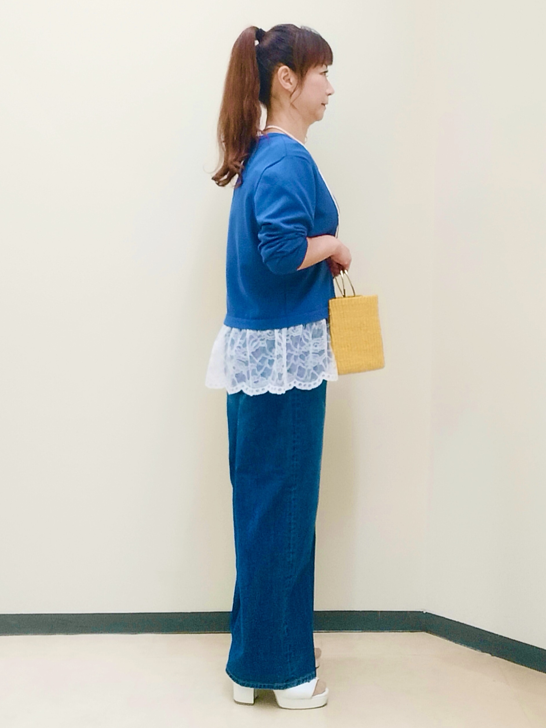 花さんの「Reflect｜【手洗い可】ワイドシルエットデニム」を使ったコーディネート