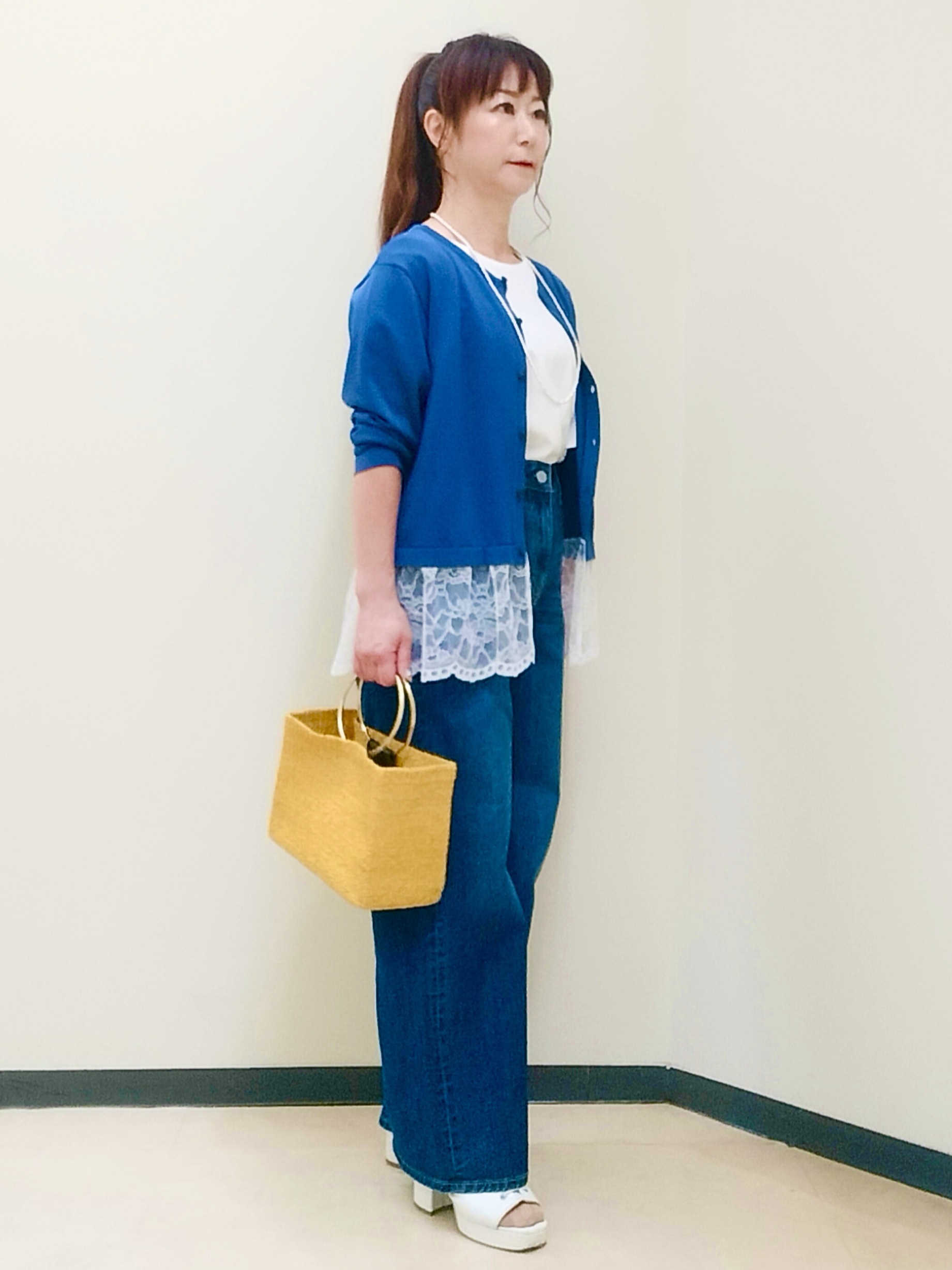 花さんの「Reflect｜【手洗い可】ワイドシルエットデニム」を使ったコーディネート