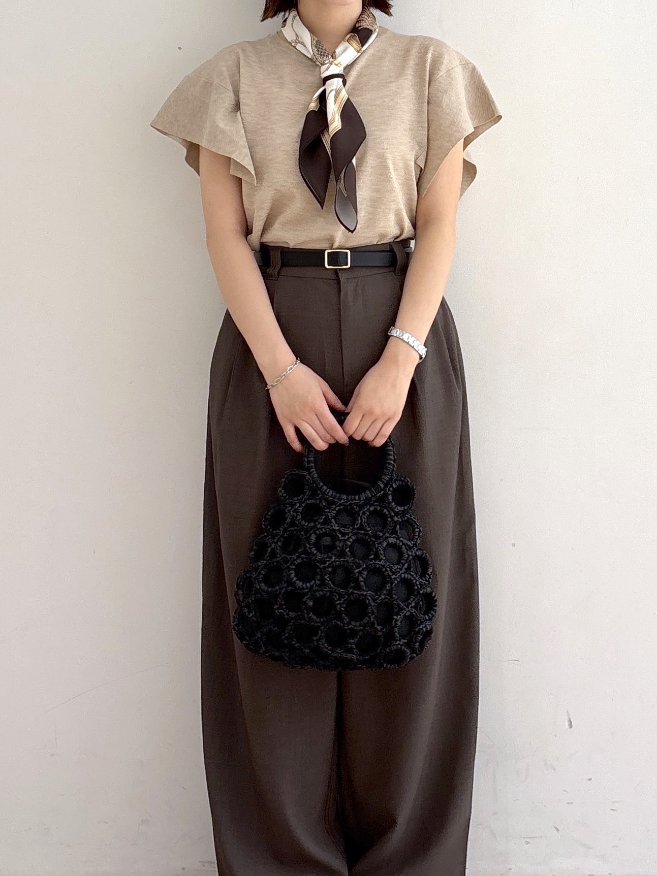 mireiさんの「OPAQUE.CLIP｜『STORY Web7月掲載』ドライタッチラメニット《UV／洗える／6col》」を使ったコーディネート