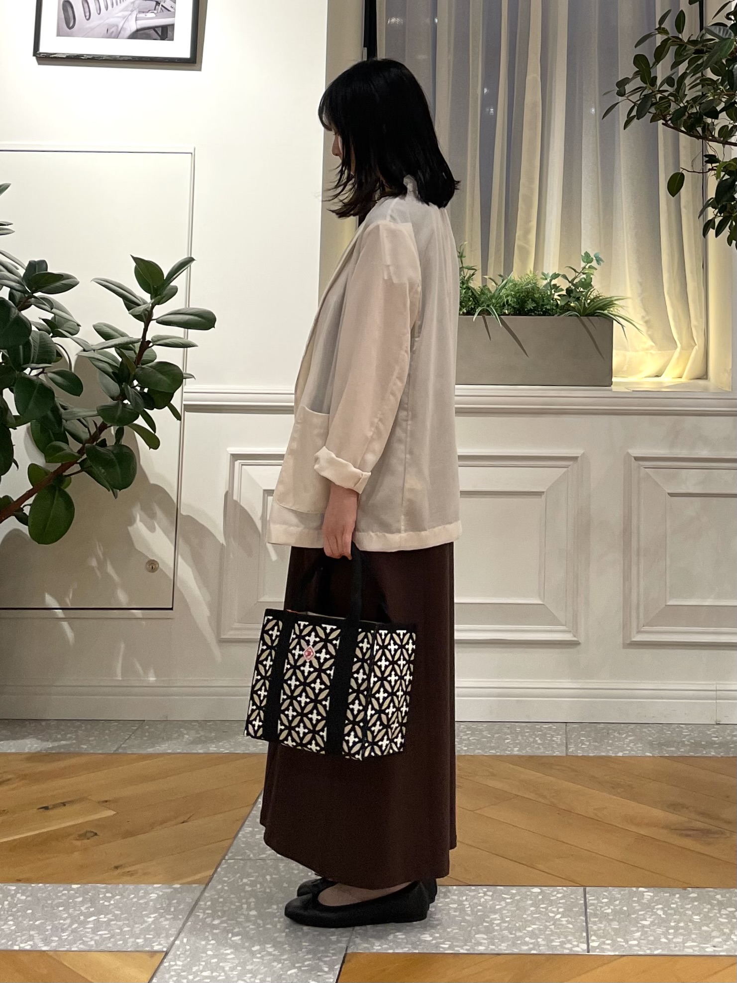 Lilyさんの「DRESSTERIOR｜【接触冷感／抗菌防臭／消臭/ウォッシャブル】アイスクリアコットン フレンチスリーブワンピース」を使ったコーディネート