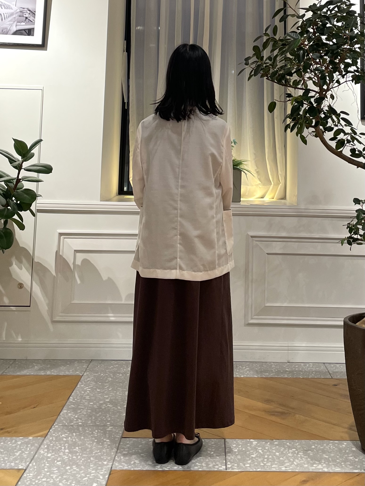 Lilyさんの「DRESSTERIOR｜【接触冷感／抗菌防臭／消臭/ウォッシャブル】アイスクリアコットン フレンチスリーブワンピース」を使ったコーディネート