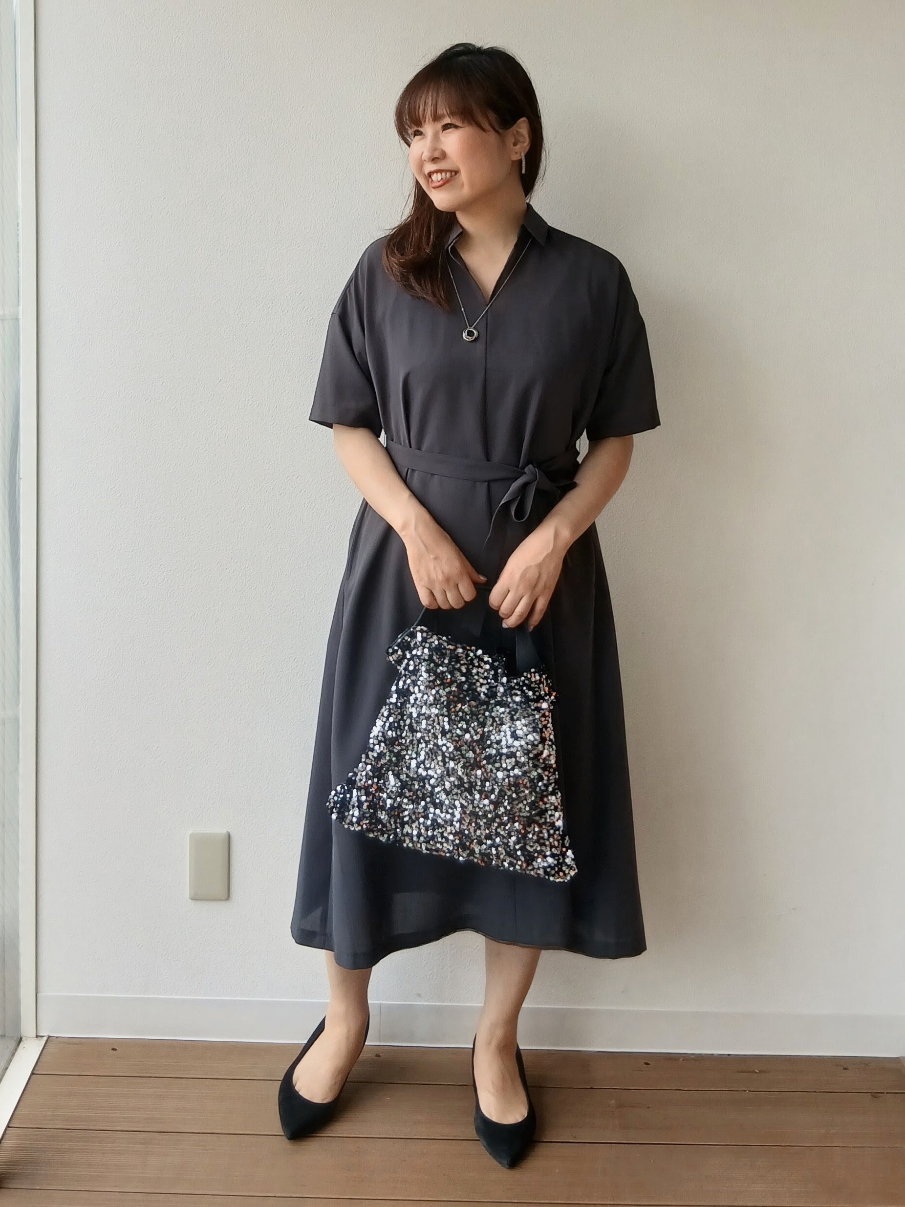 なみきさんの「UNTITLED｜【初秋も活躍/UVカット/接触冷感】エアリークールワンピース」を使ったコーディネート
