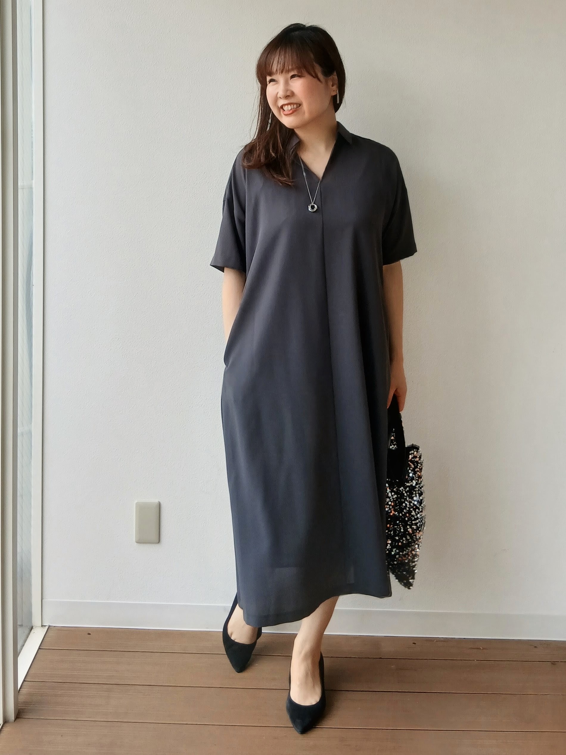 なみきさんの「UNTITLED｜【初秋も活躍/UVカット/接触冷感】エアリークールワンピース」を使ったコーディネート