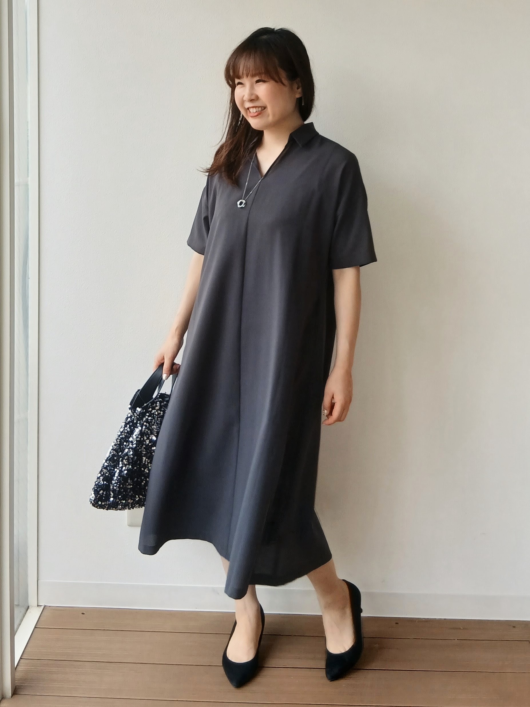 なみきさんの「UNTITLED｜【初秋も活躍/UVカット/接触冷感】エアリークールワンピース」を使ったコーディネート