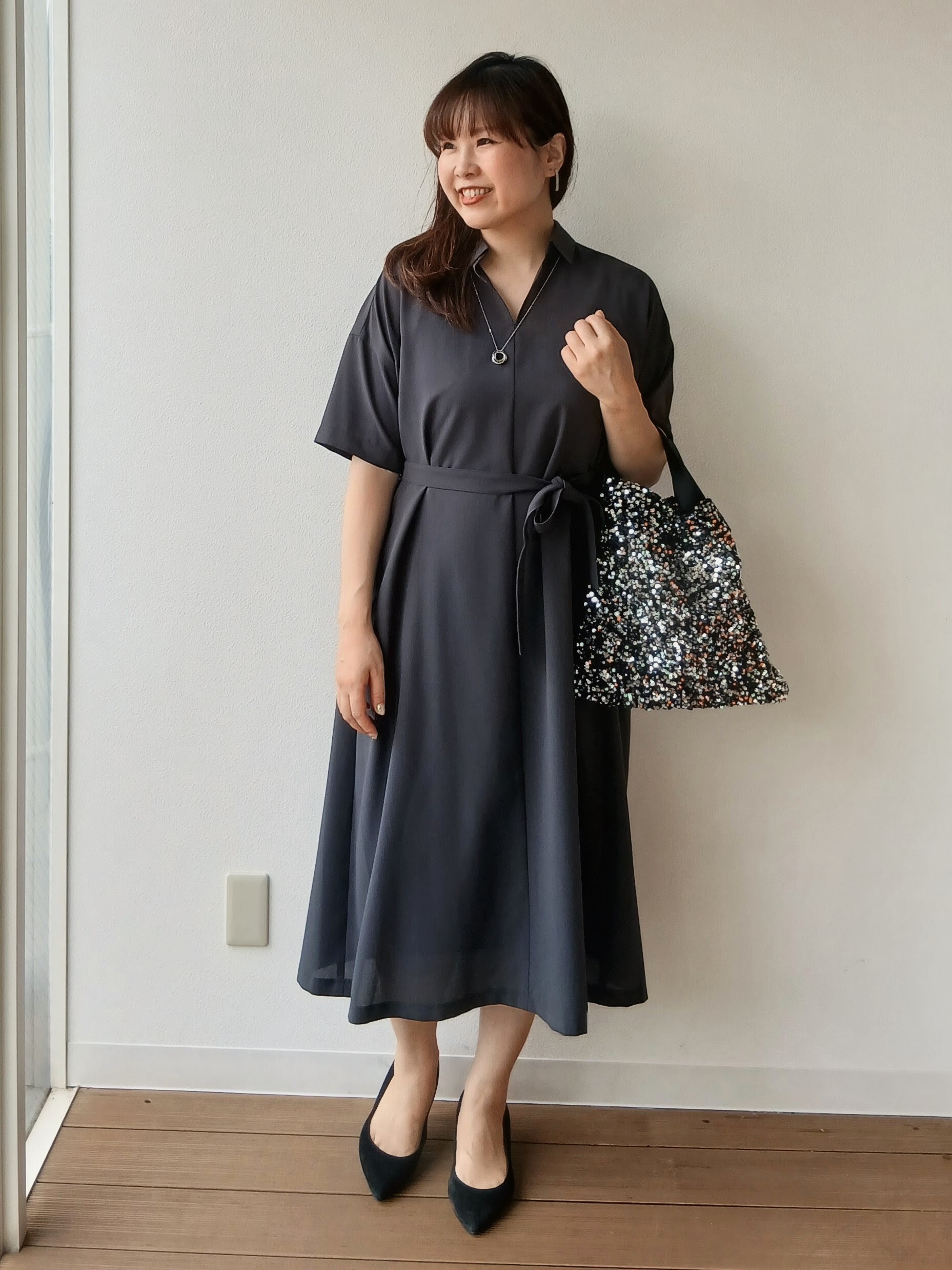 なみきさんの「UNTITLED｜【初秋も活躍/UVカット/接触冷感】エアリークールワンピース」を使ったコーディネート