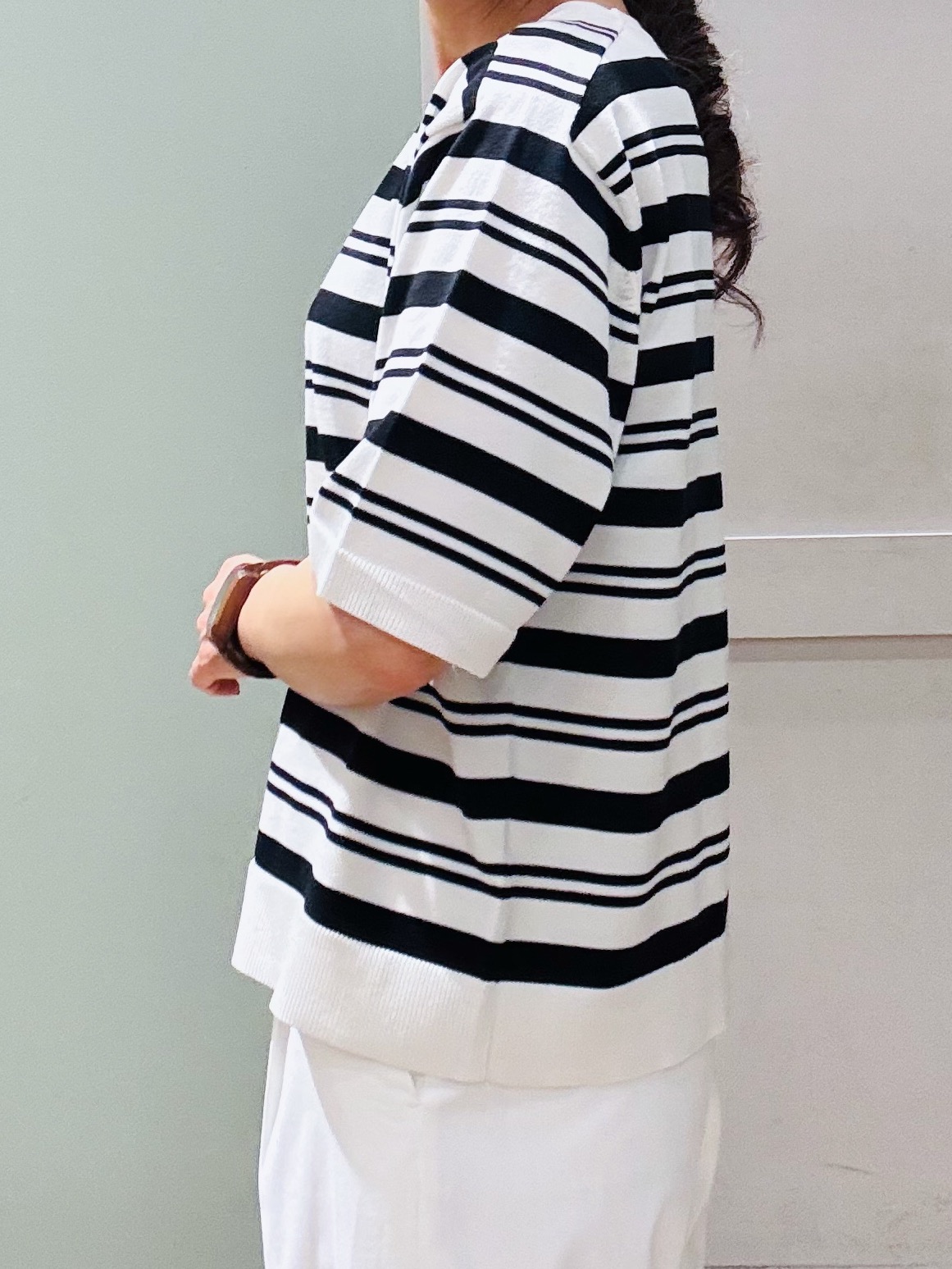 Komi☆さんの「grove｜【UVカット・洗濯機◎】Tシャツ感覚で着られるコットン混ニット」を使ったコーディネート