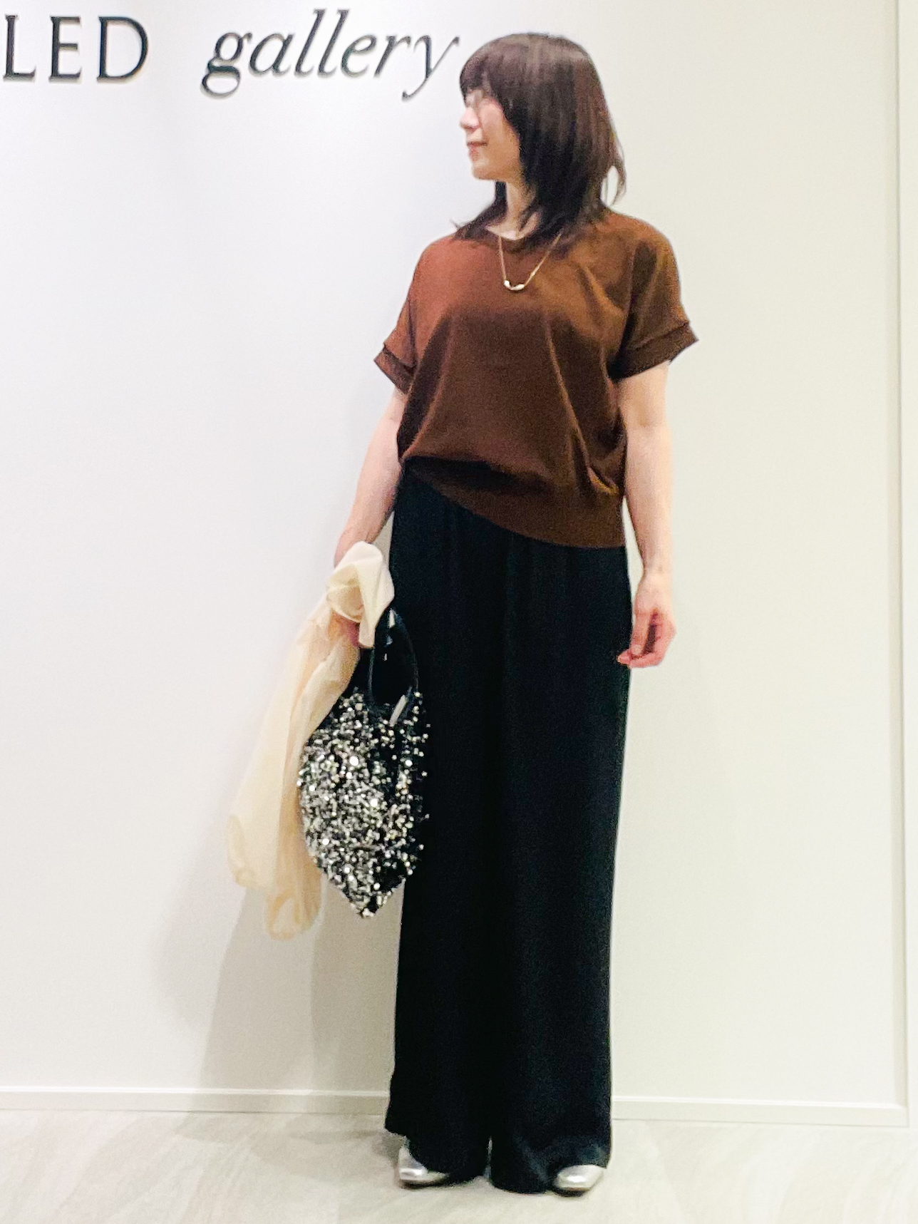 めいさんの「UNTITLED｜【秋羽織り/ジップ】トリコットシアーブラウス」を使ったコーディネート