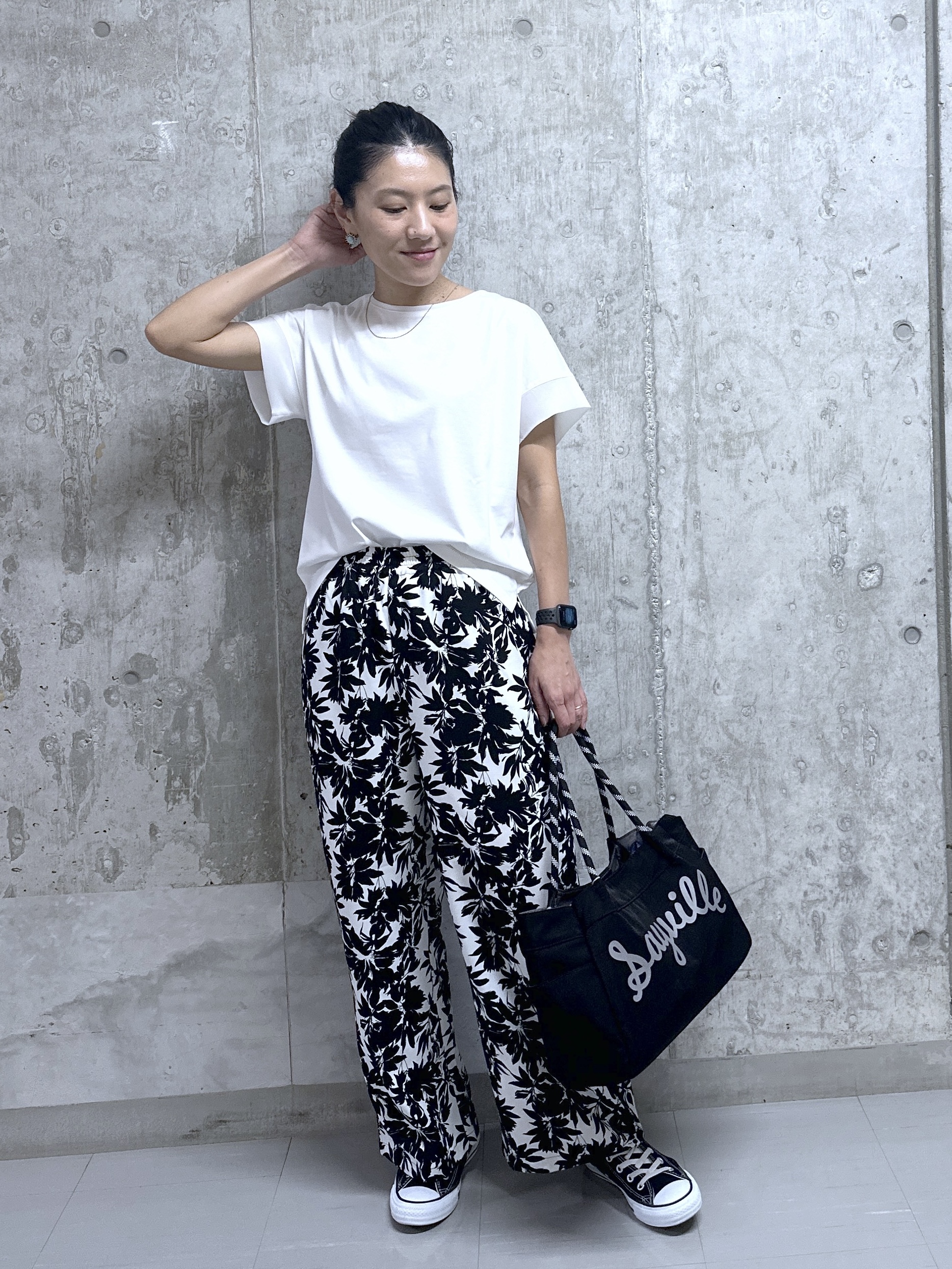 kumiさんの「Dessin｜【UVカット/接触冷感】美光沢カットソー」を使ったコーディネート