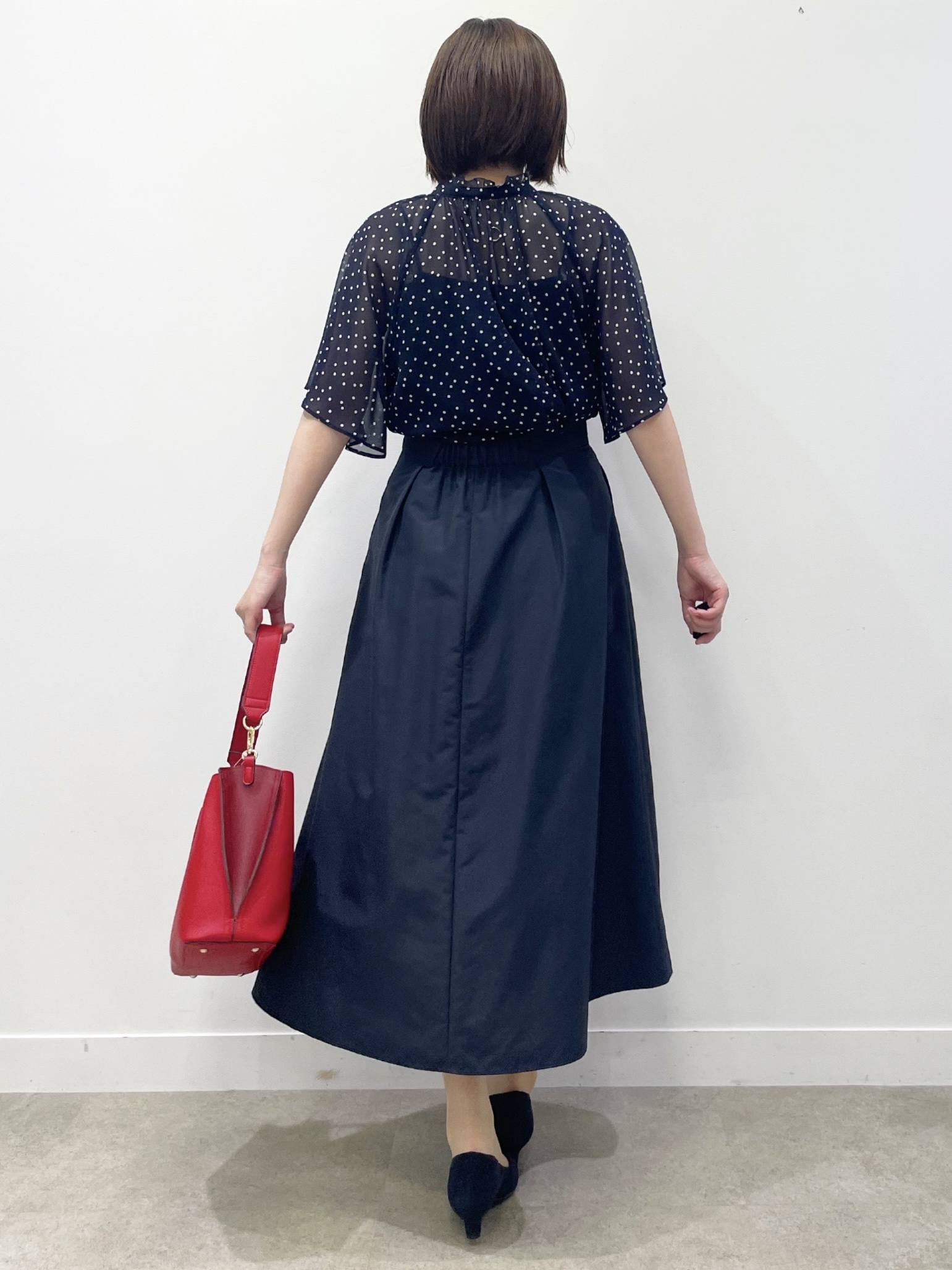 あやたかさんの「Reflect｜【セットアップ／手洗い可】ドット柄シアーブラウス」を使ったコーディネート