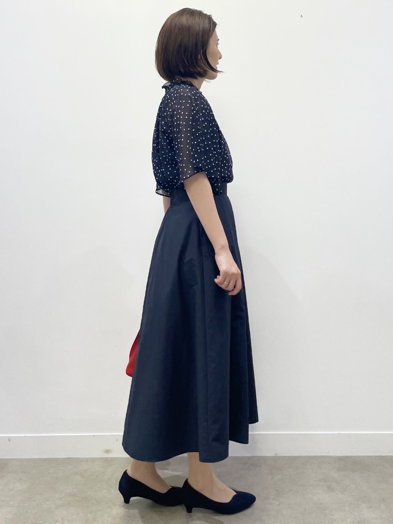 あやたかさんの「Reflect｜【セットアップ／手洗い可】ドット柄シアーブラウス」を使ったコーディネート
