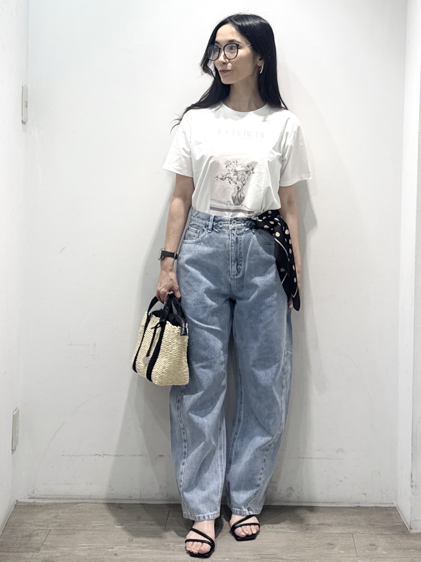 yuicciさんの「OPAQUE.CLIP｜【UV】フラワープリントTシャツ≪洗濯機OK／接触冷感≫」を使ったコーディネート