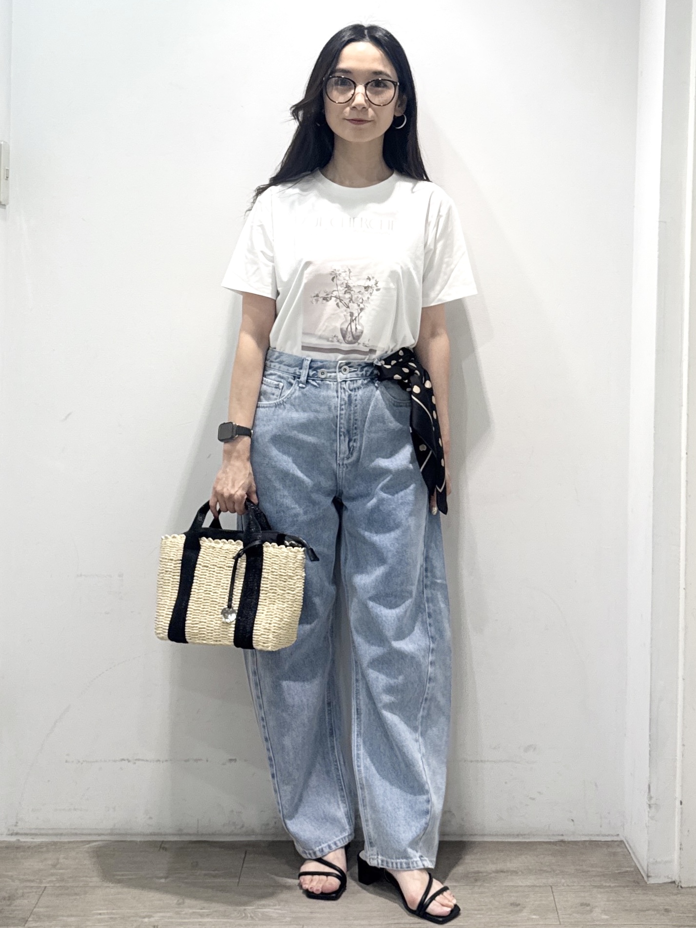 yuicciさんの「OPAQUE.CLIP｜【UV】フラワープリントTシャツ≪洗濯機OK／接触冷感≫」を使ったコーディネート
