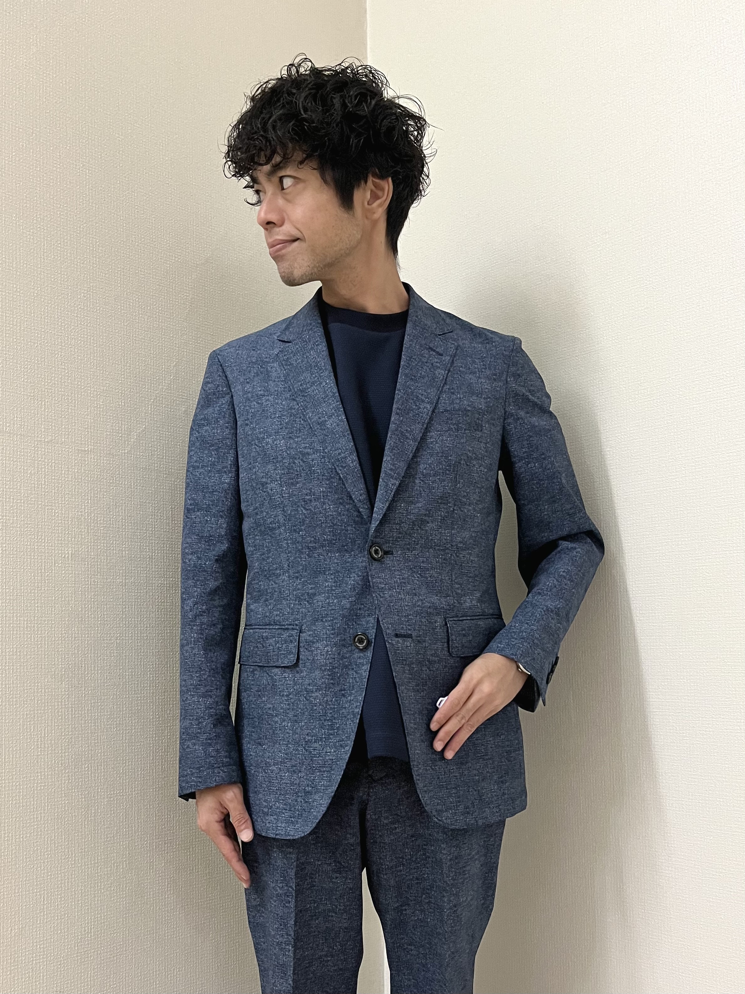 URAさんの「TAKEO KIKUCHI｜【抗菌防臭】COOL DOTS（R）ドビープリント ジャケット」を使ったコーディネート