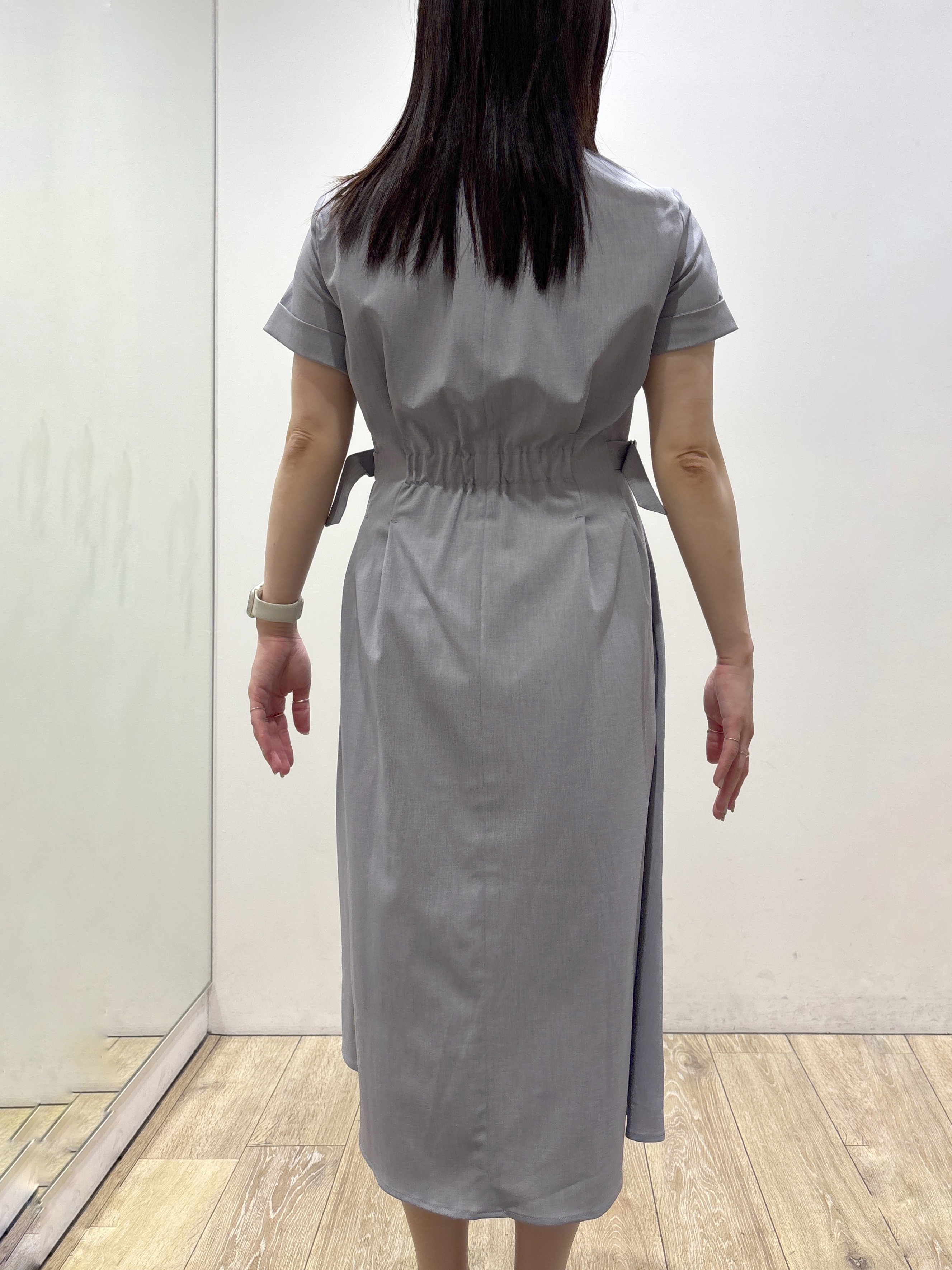 mameさんの「index｜【接触冷感／吸水速乾／UVケア】リネンライクサイドベルトシャツワンピース《透け防止／洗濯機OK》」を使ったコーディネート