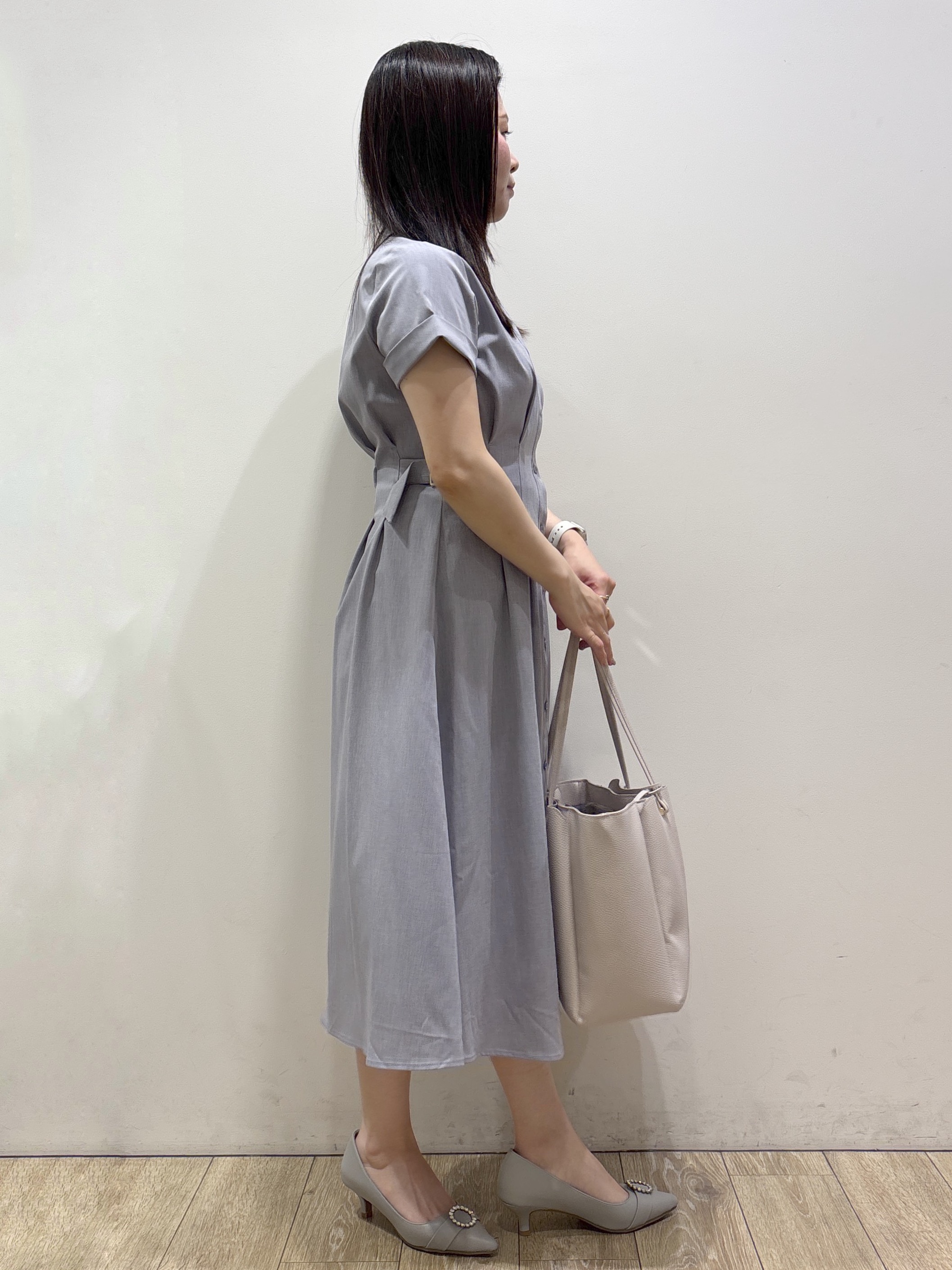 mameさんの「index｜【接触冷感／吸水速乾／UVケア】リネンライクサイドベルトシャツワンピース《透け防止／洗濯機OK》」を使ったコーディネート