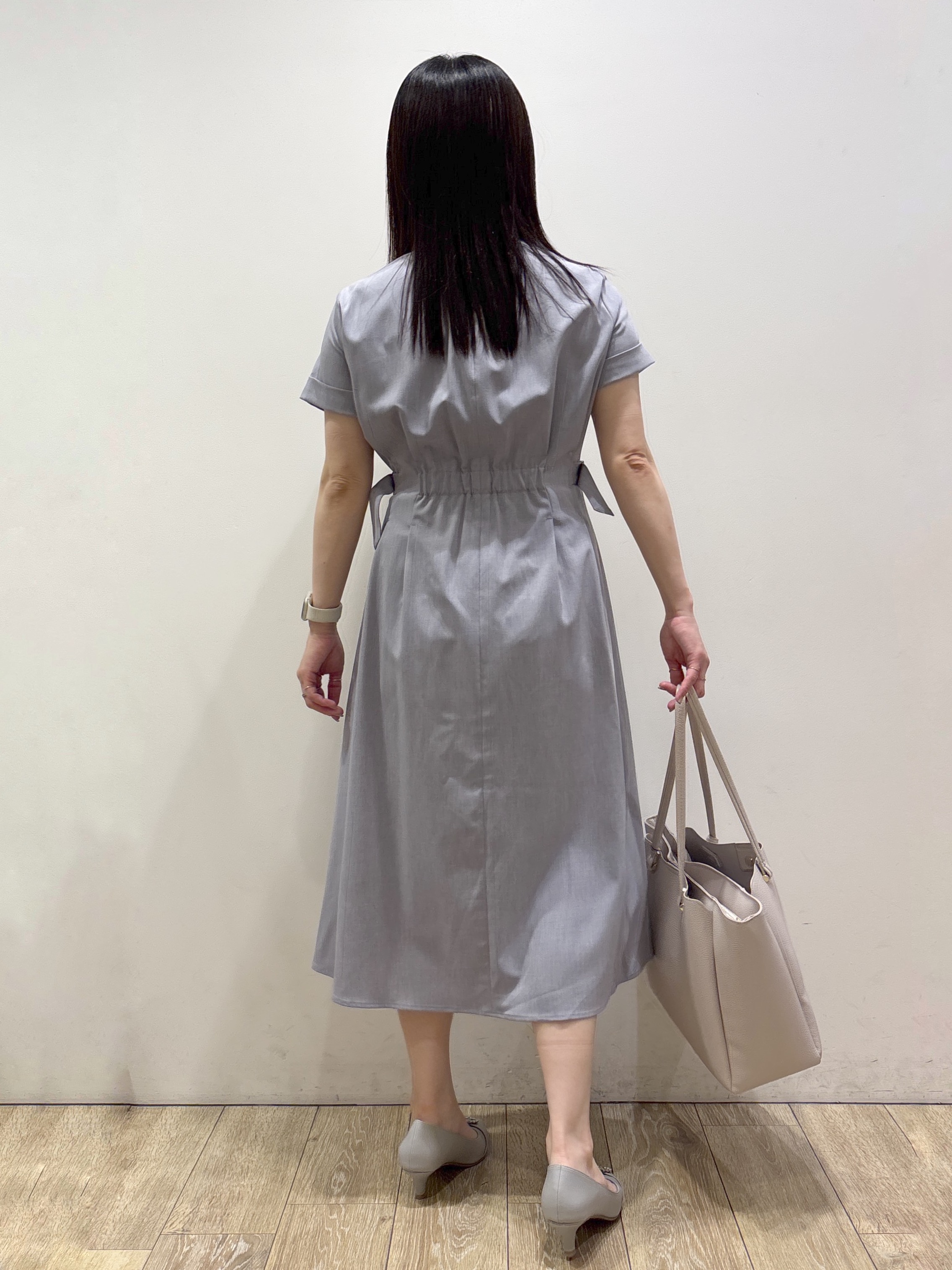 mameさんの「index｜【接触冷感／吸水速乾／UVケア】リネンライクサイドベルトシャツワンピース《透け防止／洗濯機OK》」を使ったコーディネート