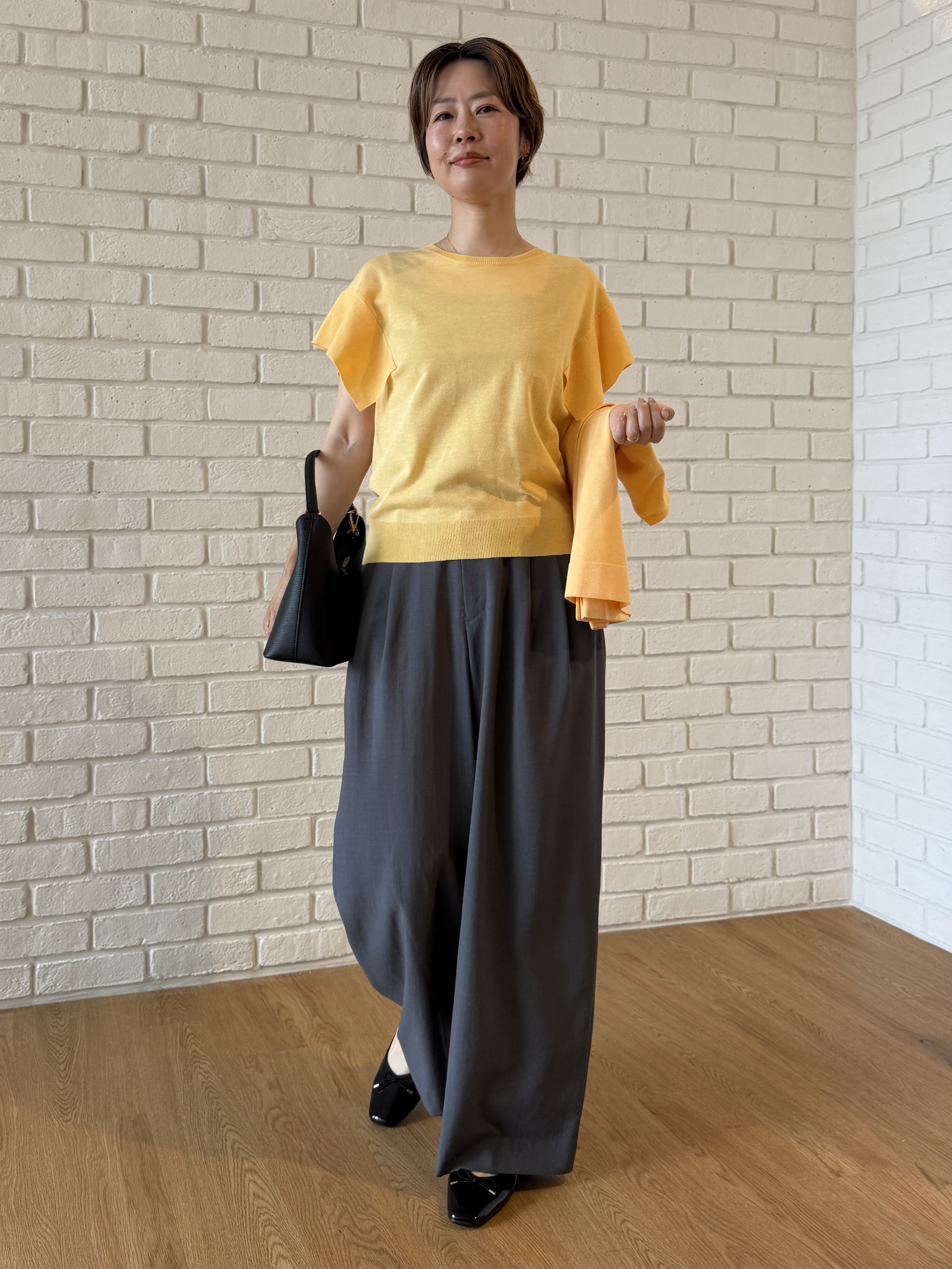 Mariko.Sさんの「OPAQUE.CLIP｜『STORY Web7月掲載』ドライタッチラメニット《UV／洗える／6col》」を使ったコーディネート