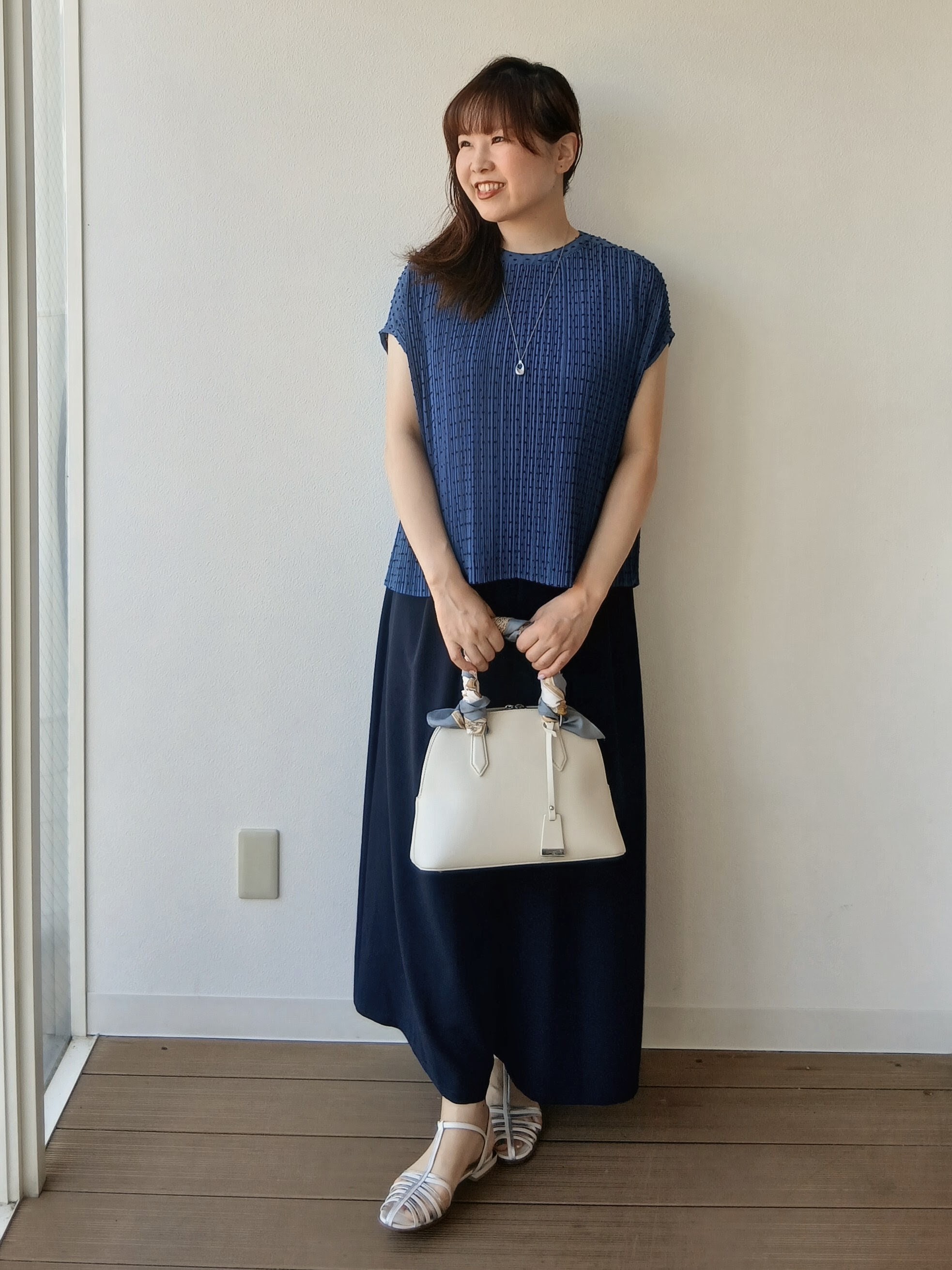 なみきさんの「UNTITLED｜【1枚で着映える】ドットジャガードブラウス」を使ったコーディネート