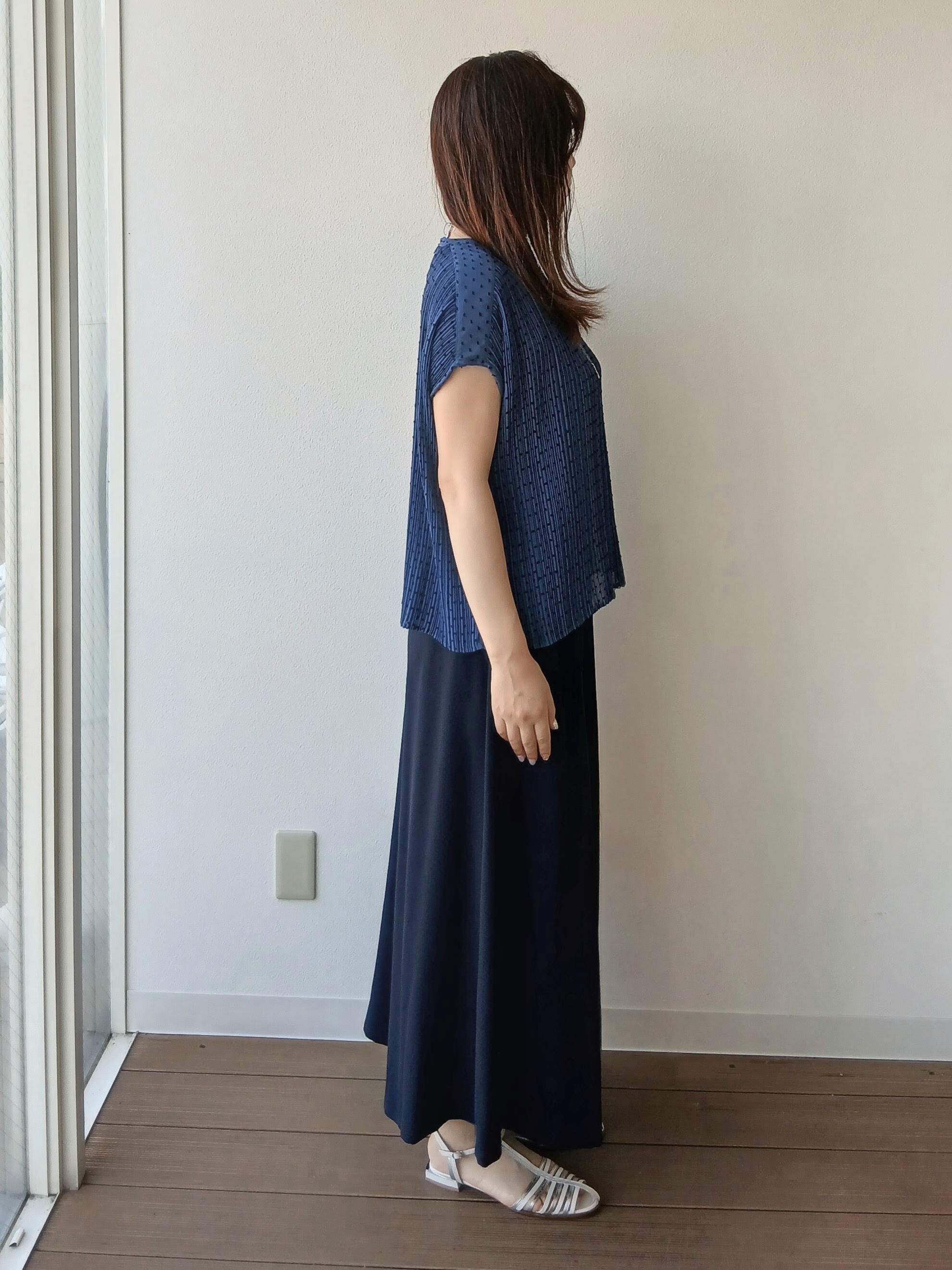 なみきさんの「UNTITLED｜【1枚で着映える】ドットジャガードブラウス」を使ったコーディネート