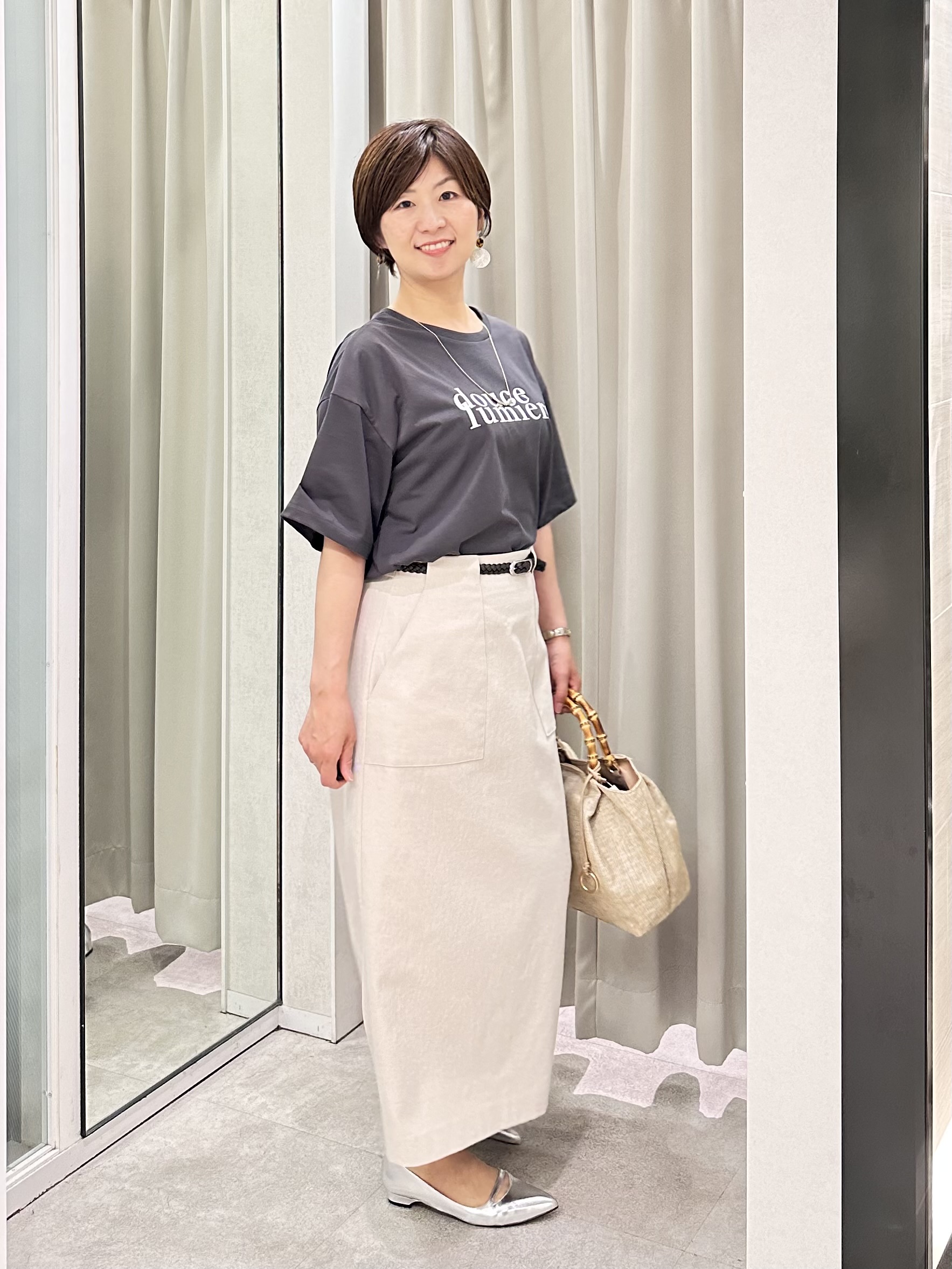 みなこさんの「UNTITLED｜【接触冷感/吸水速乾/UVカット】ドルマンスリーブシャツ」を使ったコーディネート