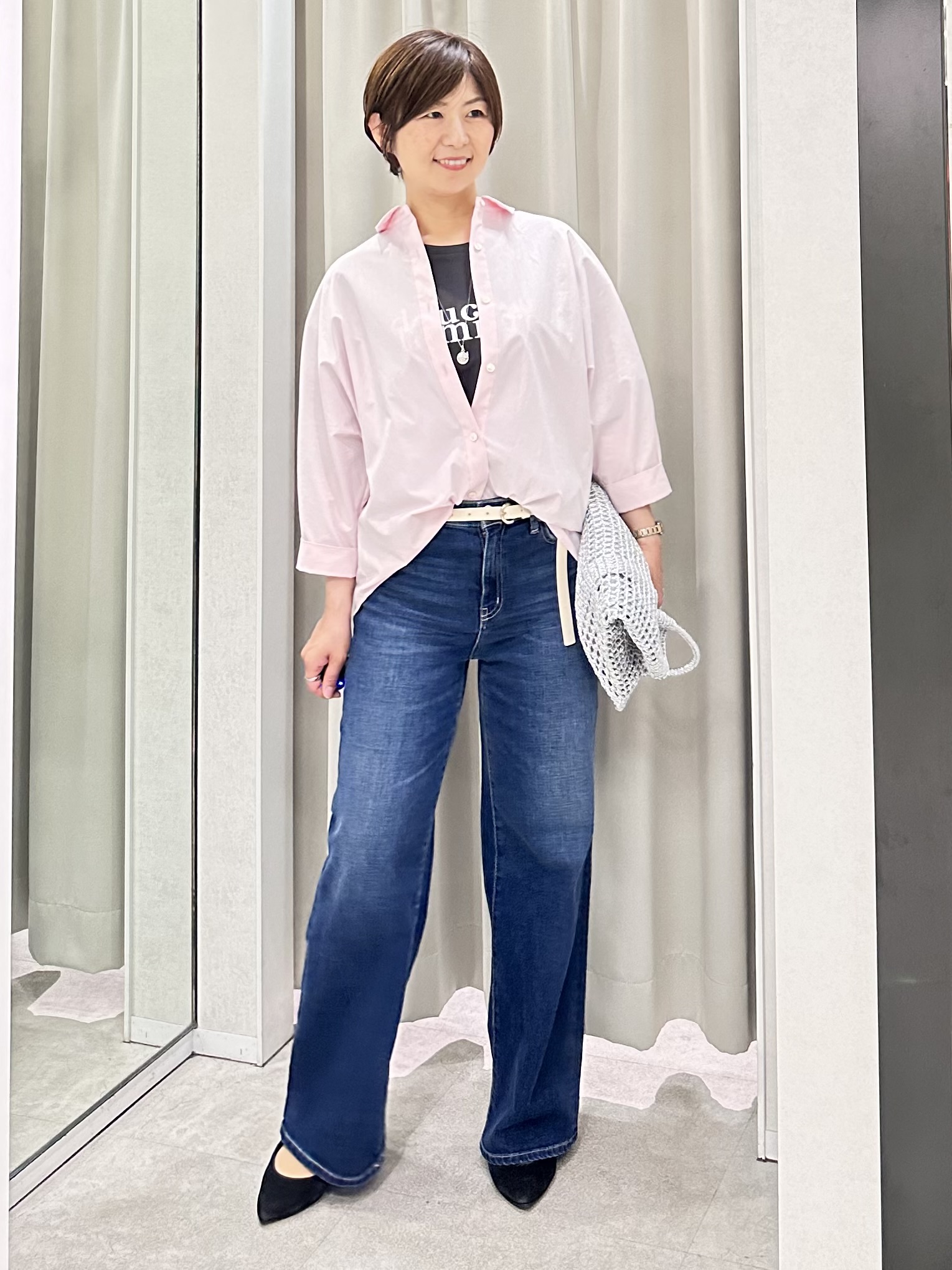 みなこさんの「UNTITLED｜【接触冷感/吸水速乾/UVカット】ドルマンスリーブシャツ」を使ったコーディネート
