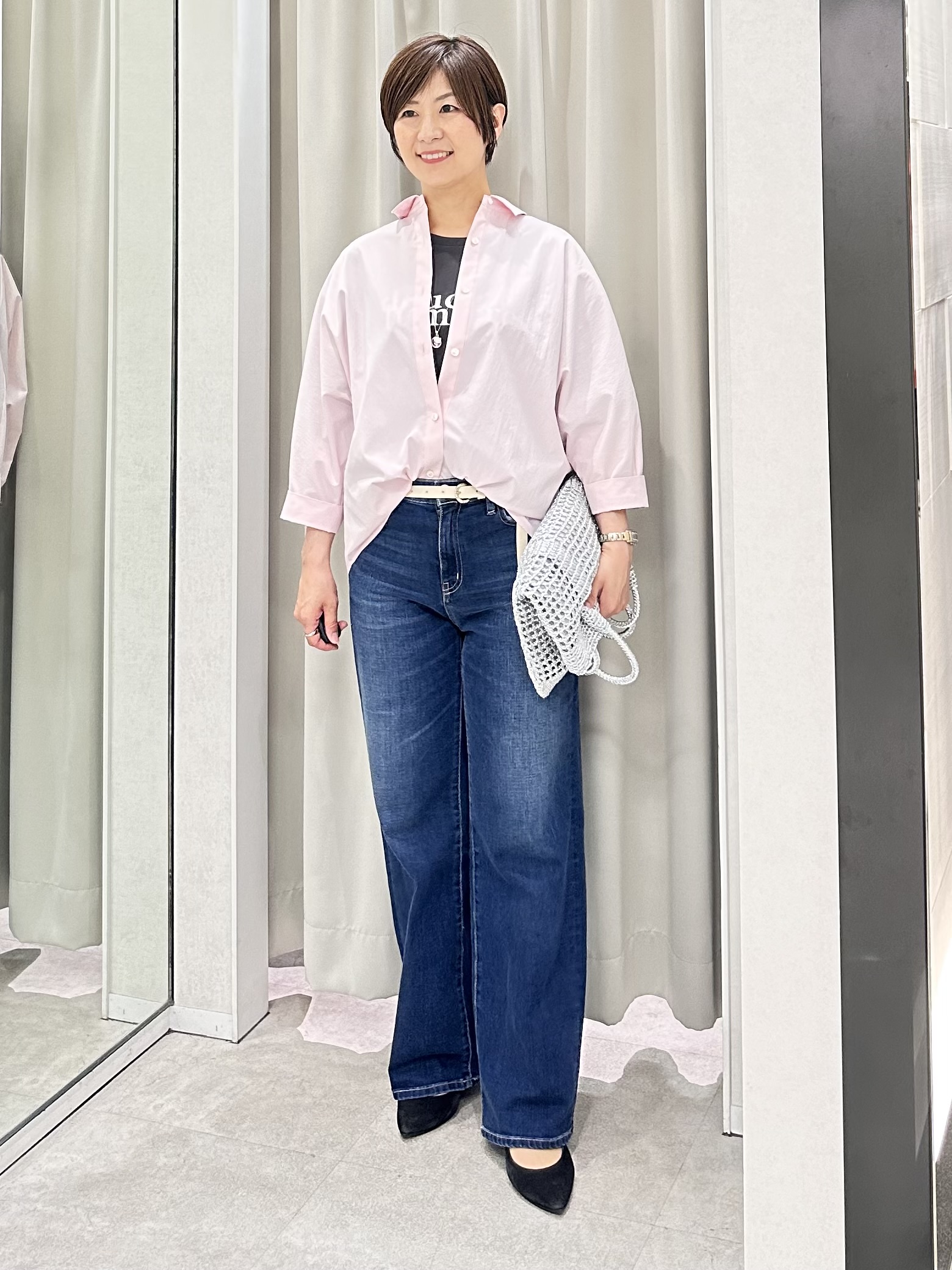 みなこさんの「UNTITLED｜【接触冷感/吸水速乾/UVカット】ドルマンスリーブシャツ」を使ったコーディネート