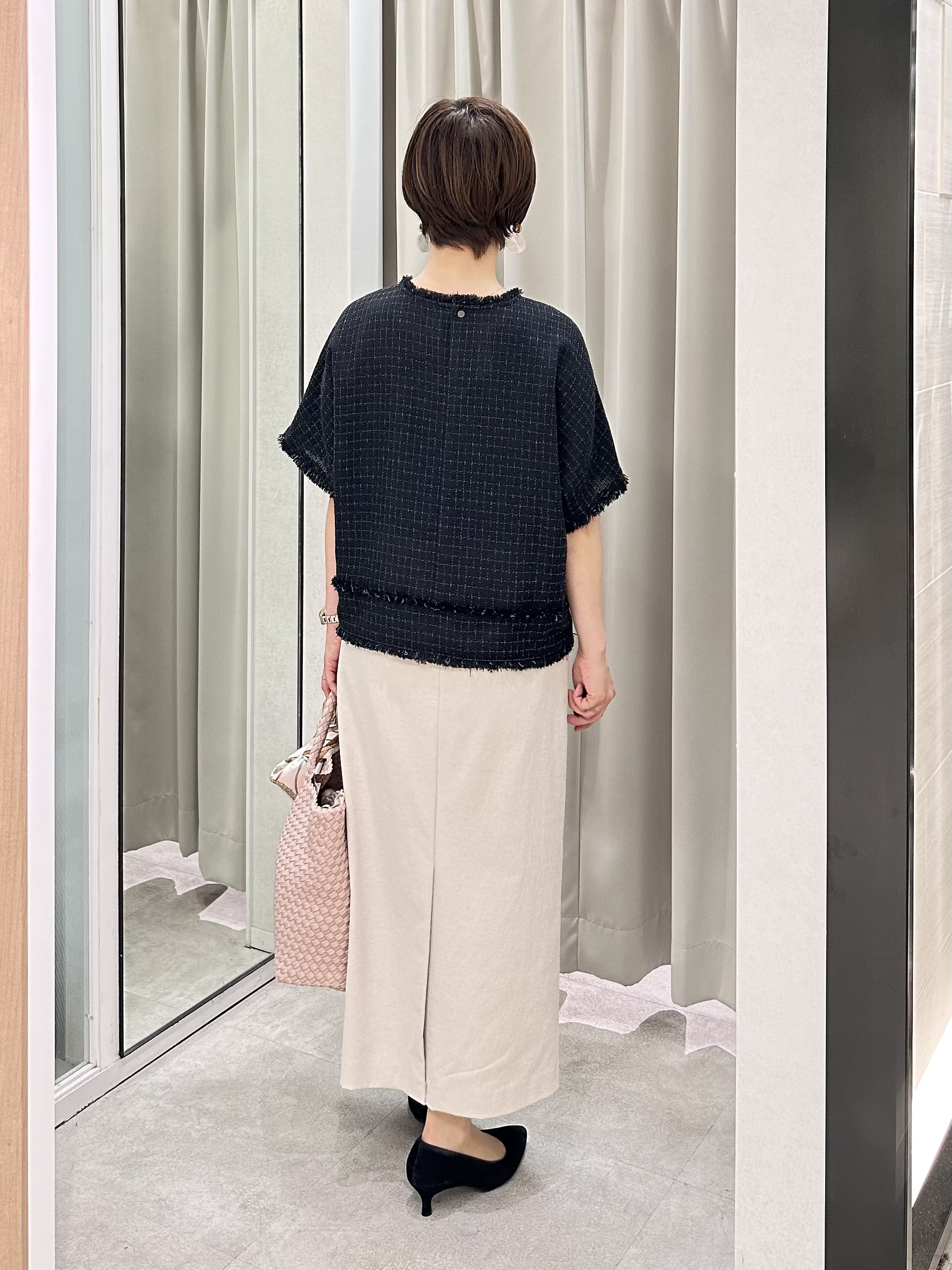 みなこさんの「UNTITLED｜【洗える/後ろウエストゴム】オックスアイラインスカート」を使ったコーディネート