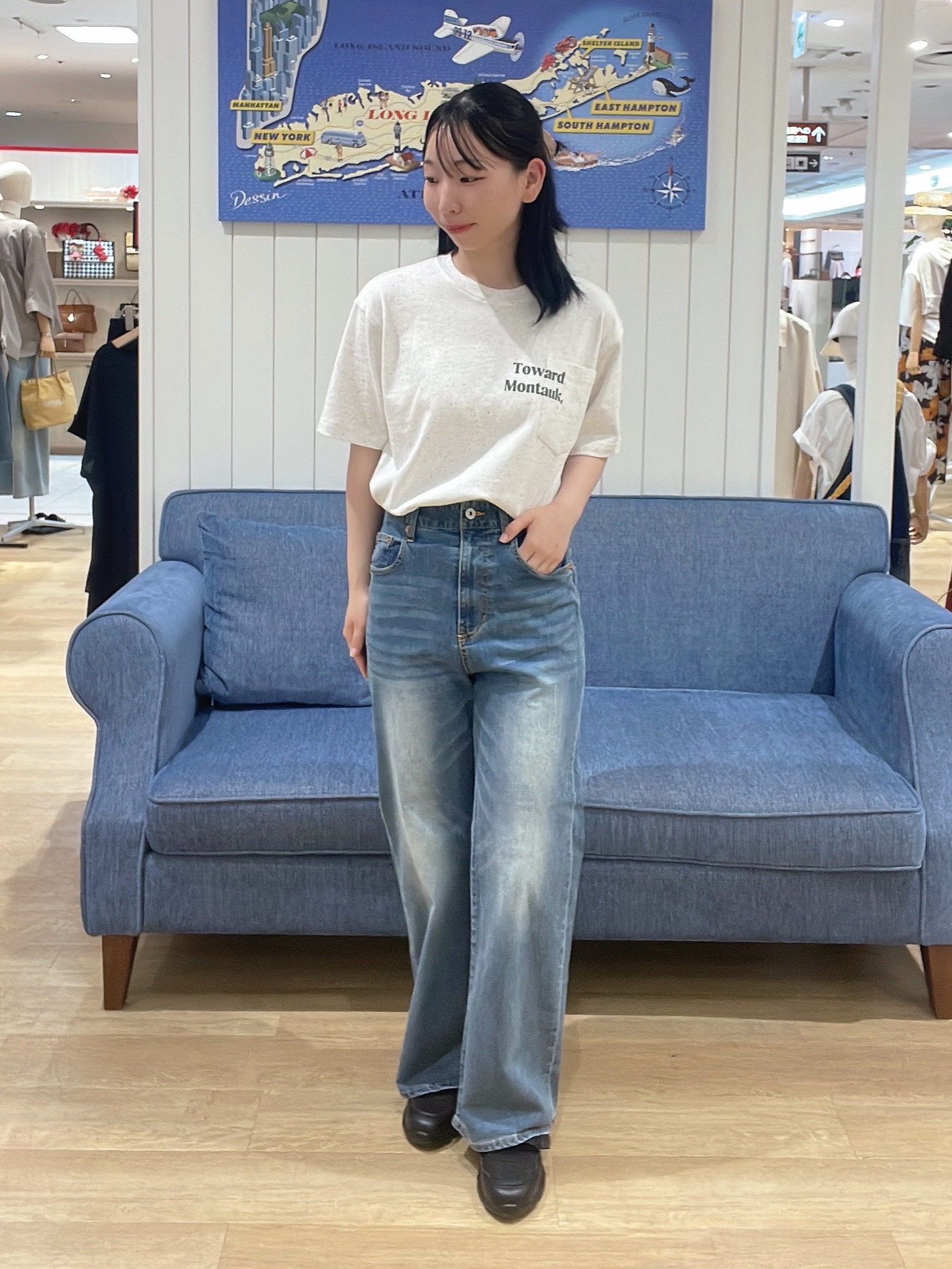 AYAさんの「Dessin｜【秋羽織り/洗える】ドルマンスリーブ 6分袖シアーシャツブルゾン」を使ったコーディネート