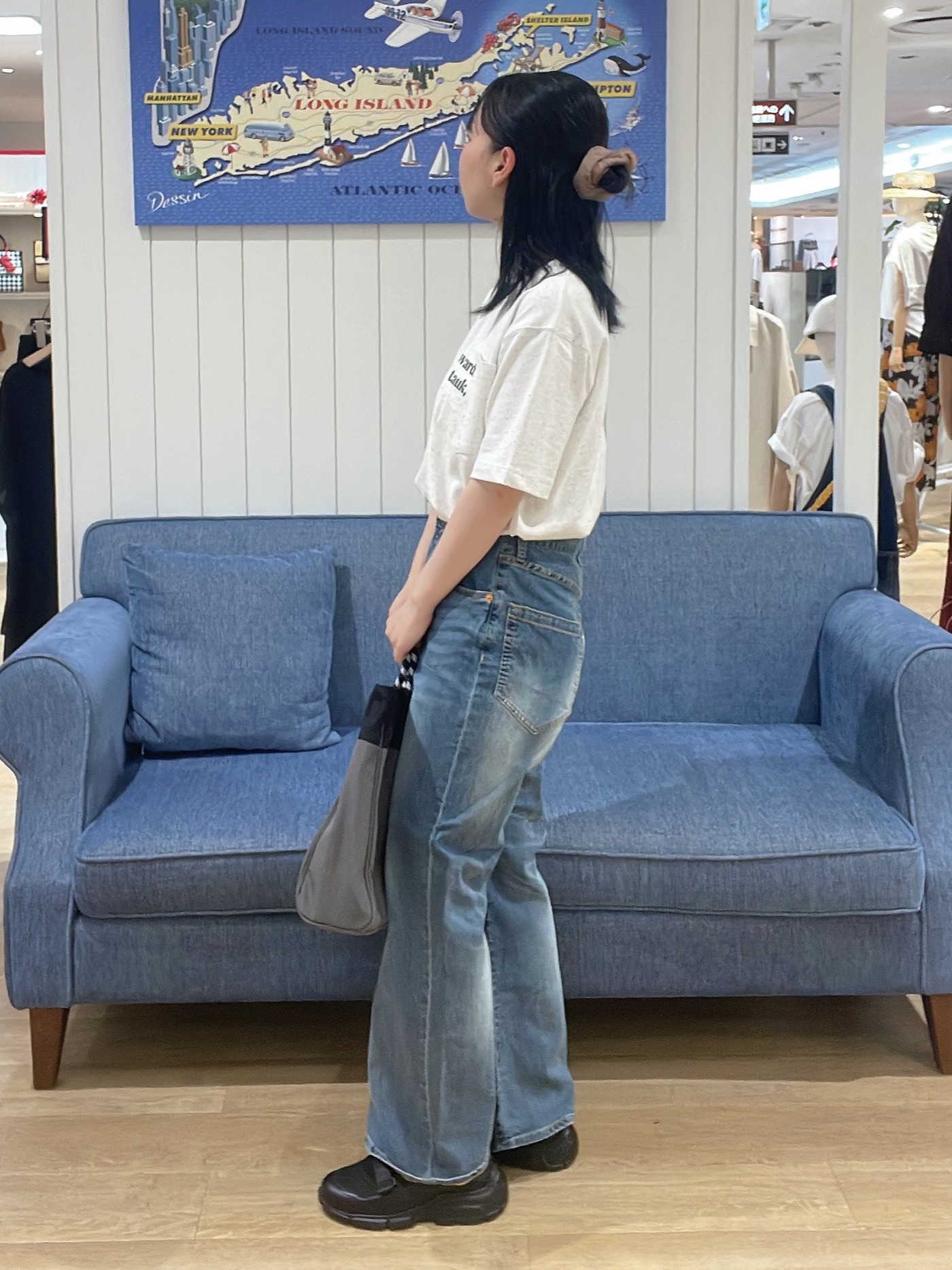AYAさんの「Dessin｜【秋羽織り/洗える】ドルマンスリーブ 6分袖シアーシャツブルゾン」を使ったコーディネート