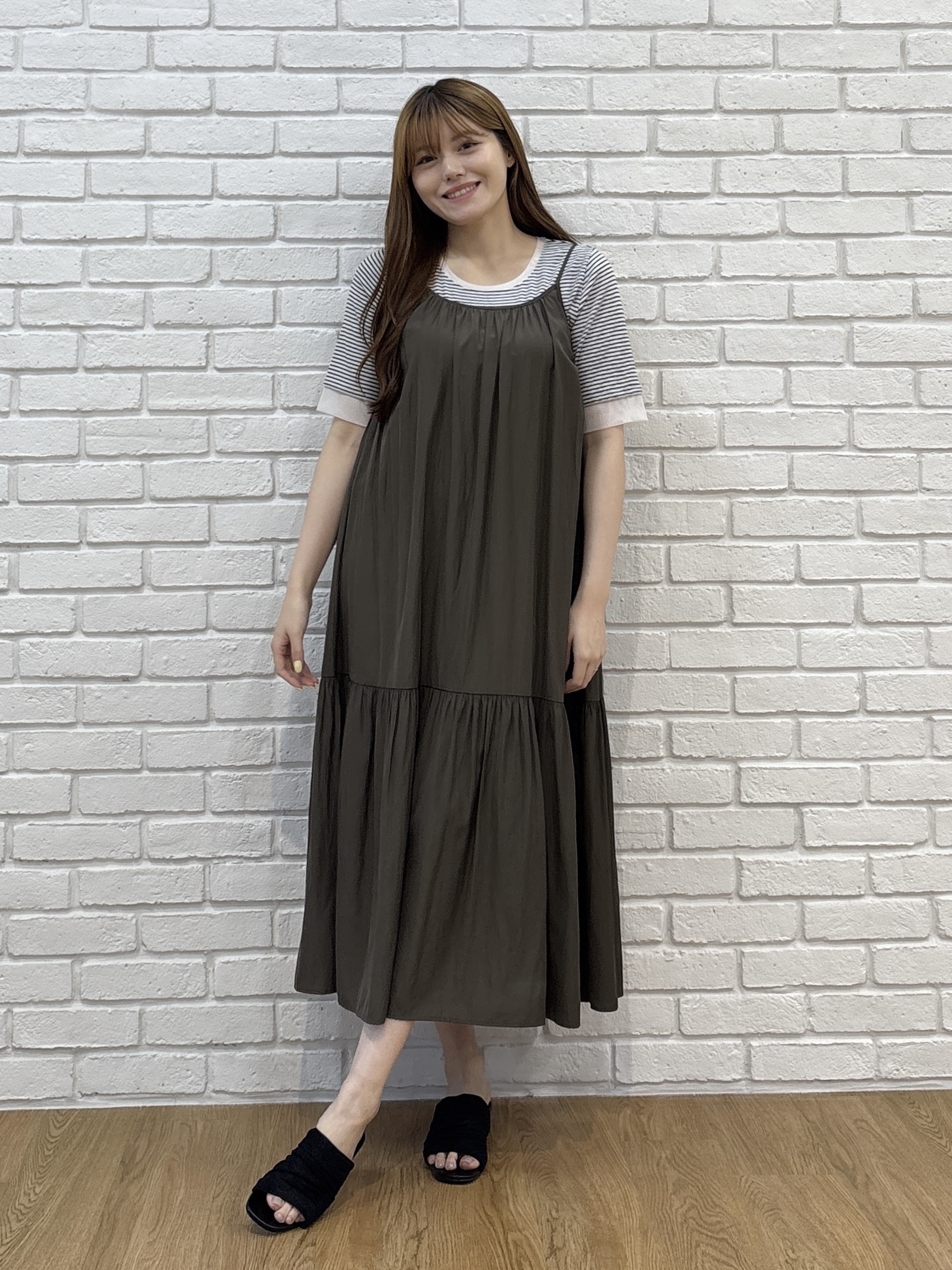 sayaさんの「grove｜【UVカット】チュールトリミング5分袖Tシャツ」を使ったコーディネート