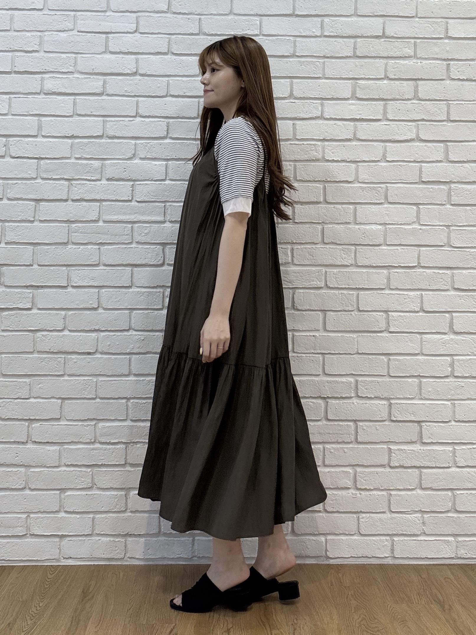 sayaさんの「grove｜【UVカット】チュールトリミング5分袖Tシャツ」を使ったコーディネート