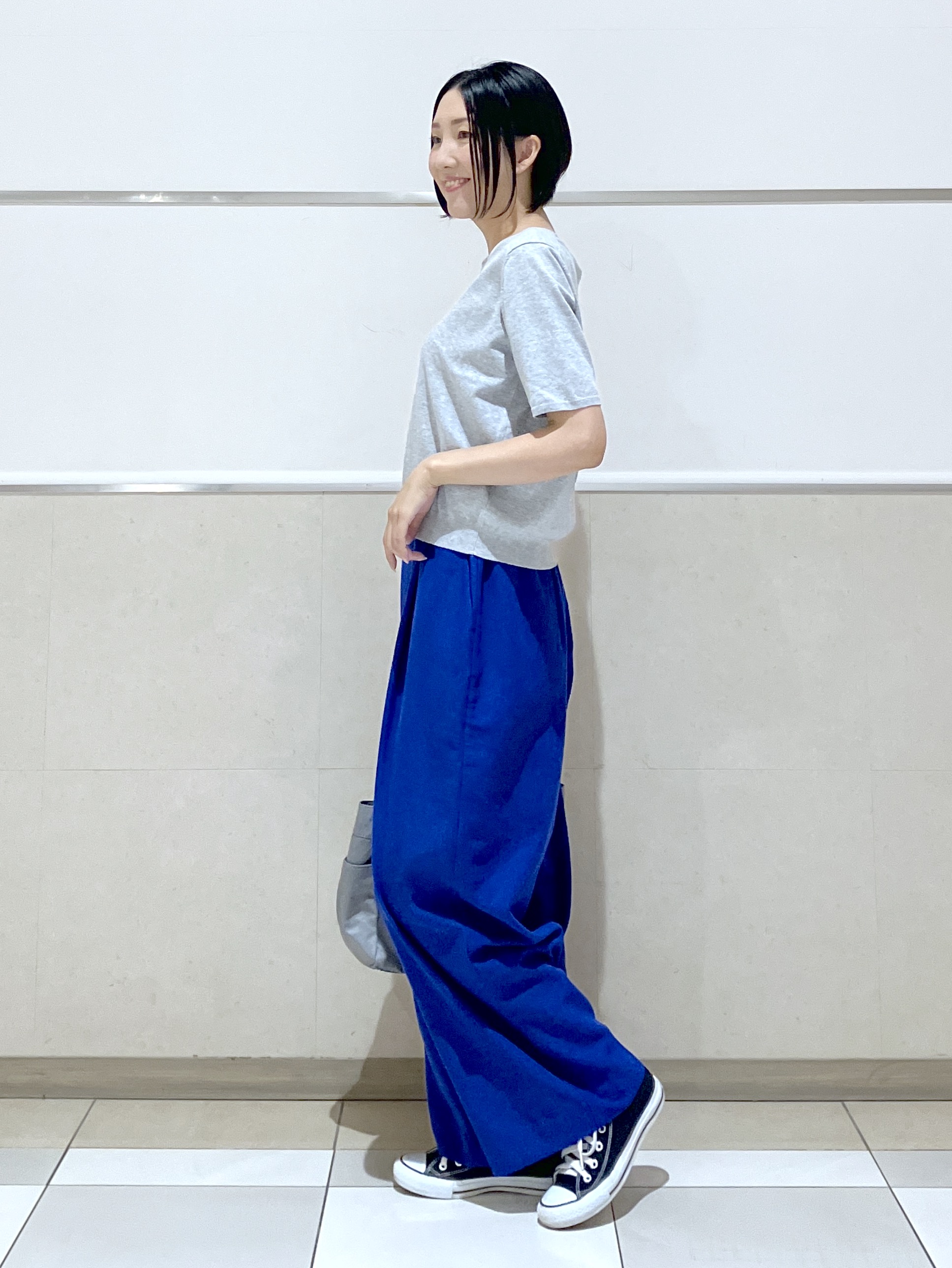 eriko さんの「Dessin｜【9色展開/接触冷感/UVカット】ドライタッチサマーニットT」を使ったコーディネート