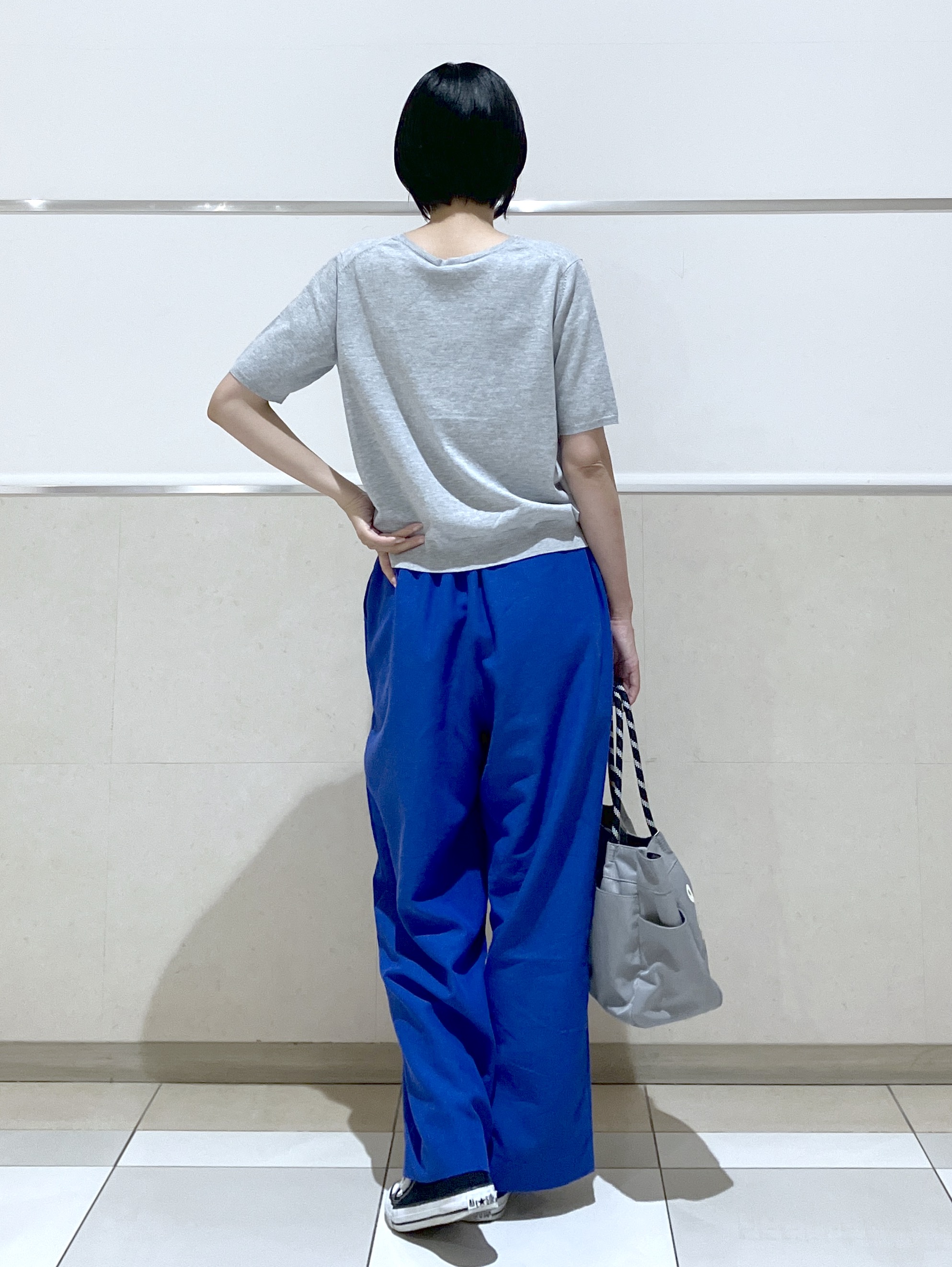 eriko さんの「Dessin｜【9色展開/接触冷感/UVカット】ドライタッチサマーニットT」を使ったコーディネート