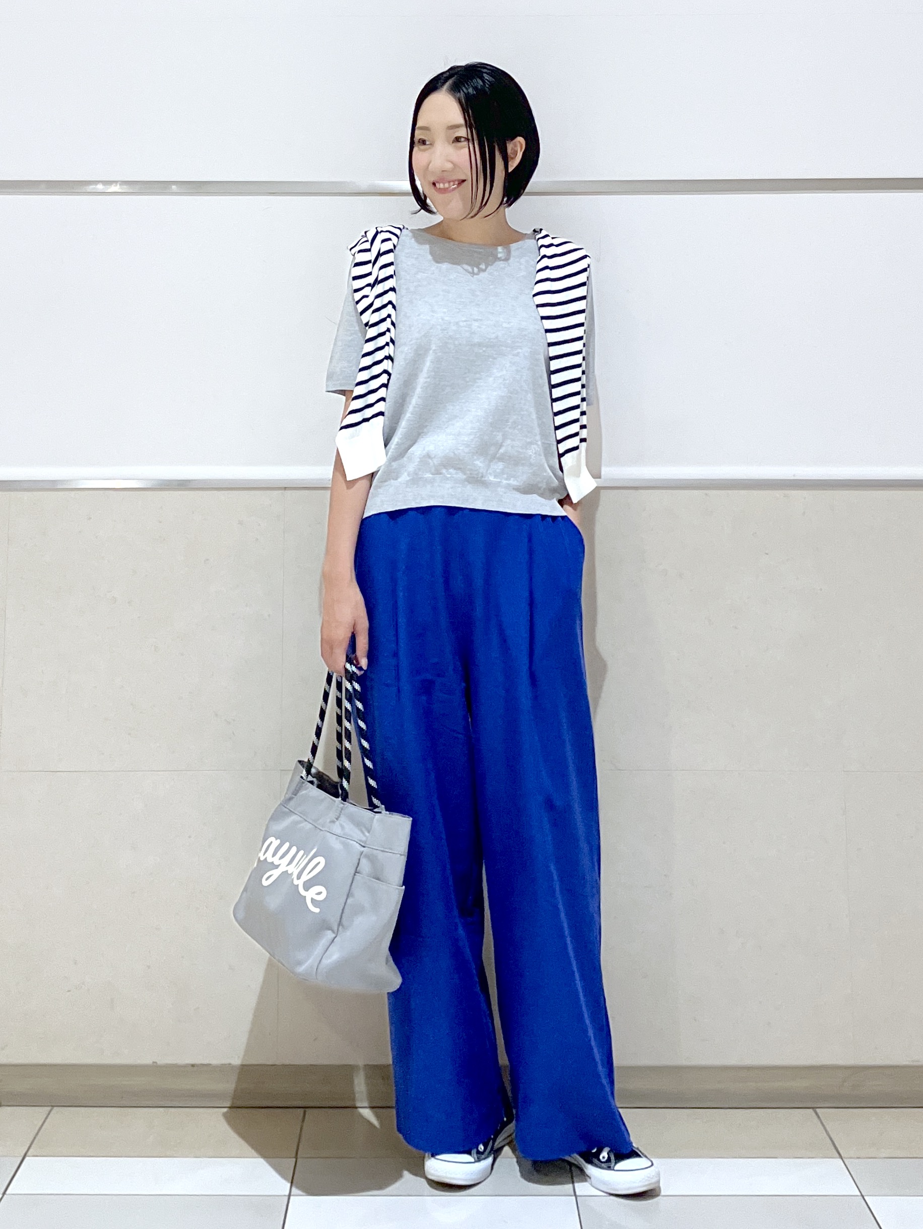 eriko さんの「Dessin｜【9色展開/接触冷感/UVカット】ドライタッチサマーニットT」を使ったコーディネート