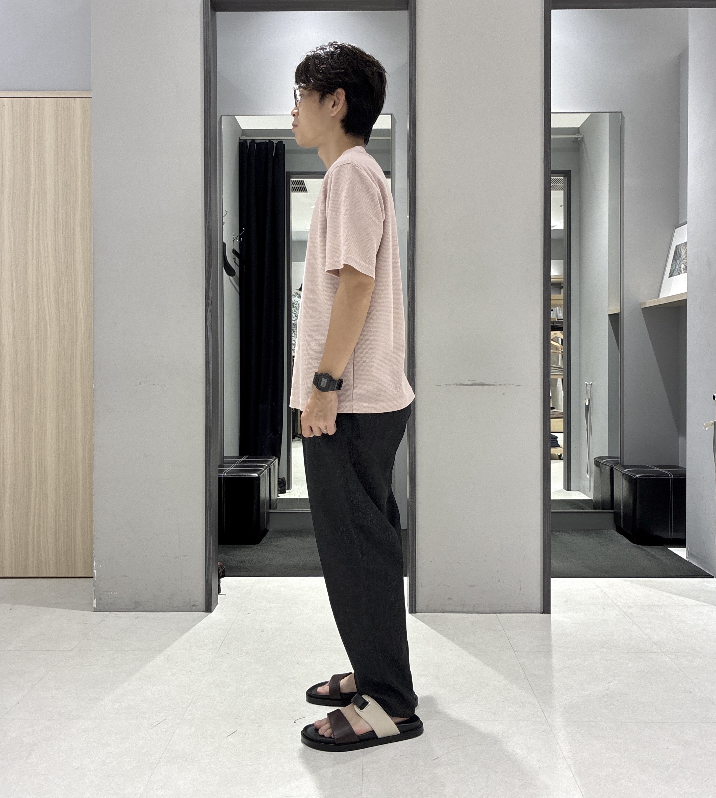 わいずみさんの「TAKEO KIKUCHI｜【接触冷感】アイスクリアコットン ワンポイント ポロシャツ」を使ったコーディネート