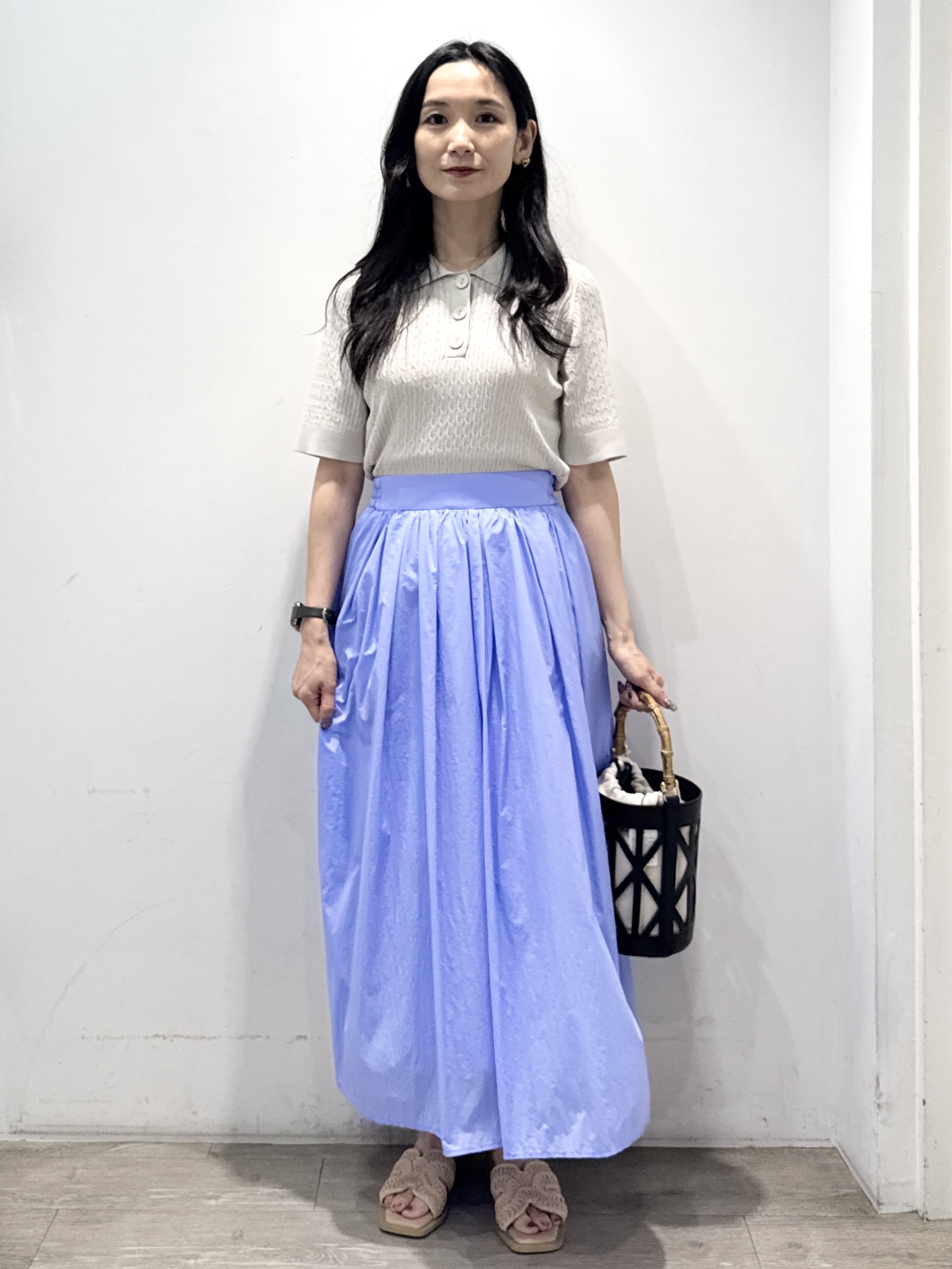 yuicciさんの「OPAQUE.CLIP｜【UV／接触冷感】ケーブルポロニット《洗濯機OK／抗ピル》」を使ったコーディネート