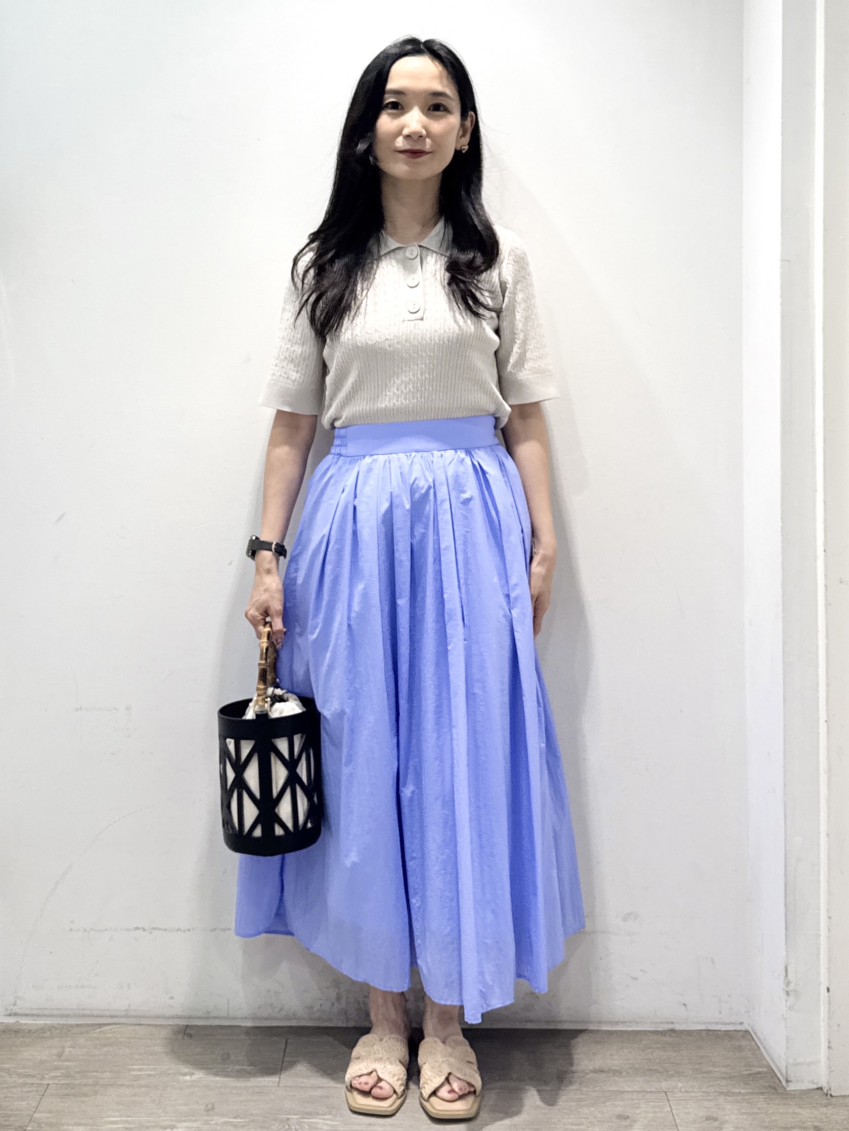 yuicciさんの「OPAQUE.CLIP｜【UV／接触冷感】ケーブルポロニット《洗濯機OK／抗ピル》」を使ったコーディネート