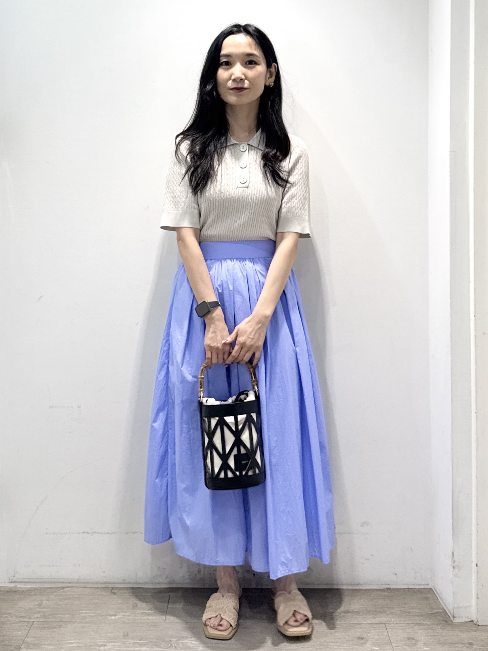 yuicciさんの「OPAQUE.CLIP｜【UV／接触冷感】ケーブルポロニット《洗濯機OK／抗ピル》」を使ったコーディネート