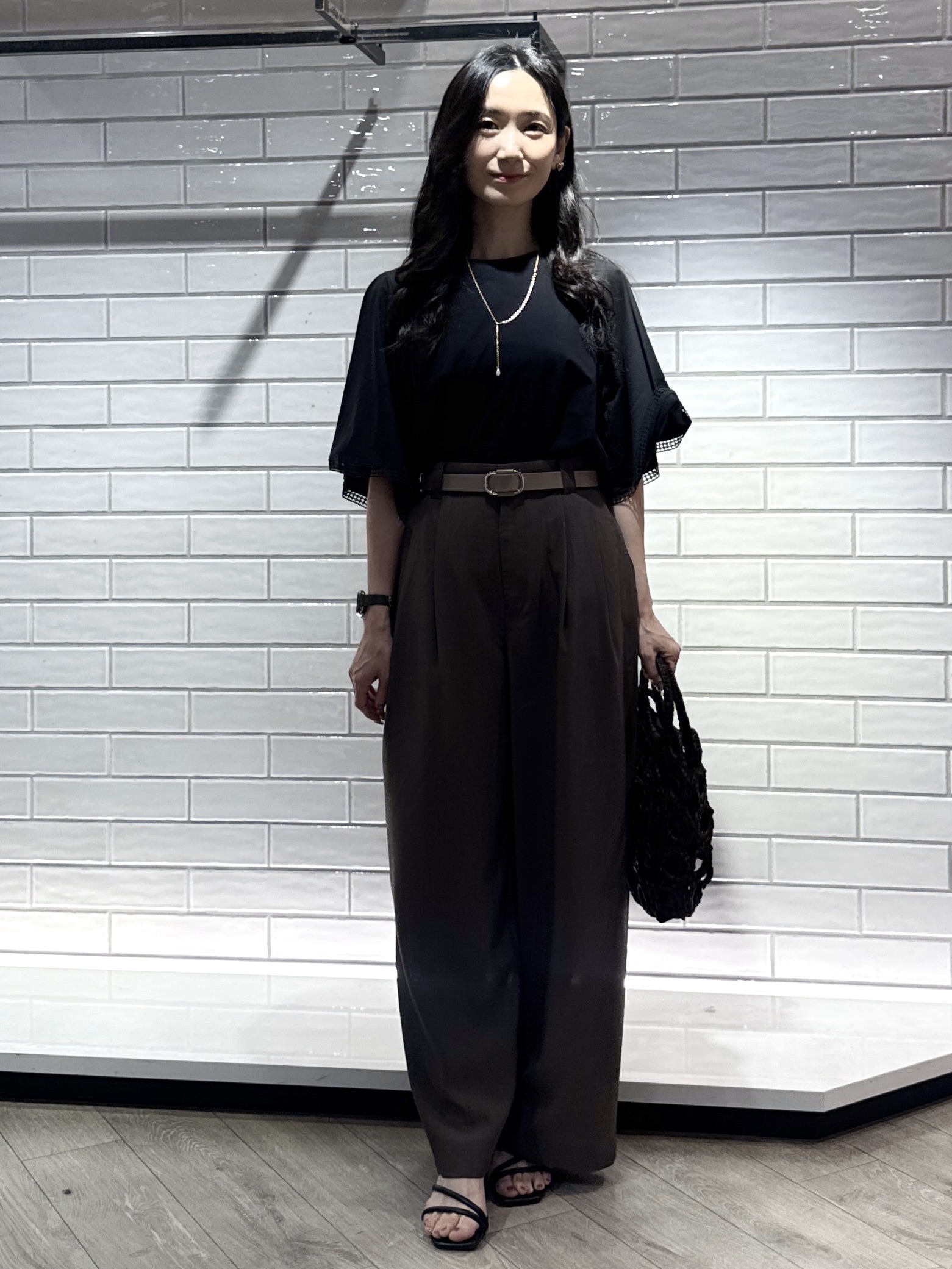 yuicciさんの「OPAQUE.CLIP｜袖口レースフレアスリーブカットソー【洗濯機OK】」を使ったコーディネート