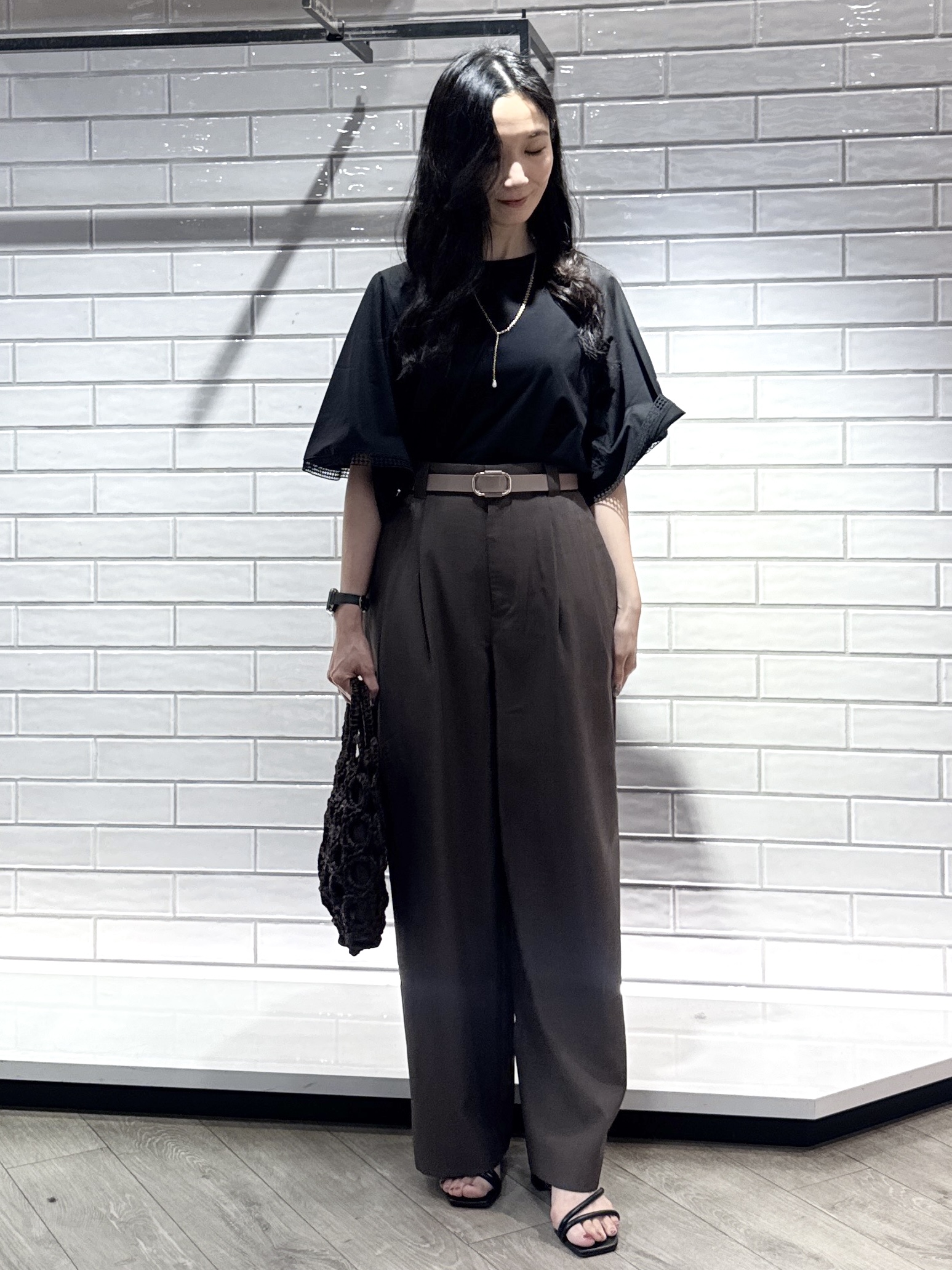 yuicciさんの「OPAQUE.CLIP｜袖口レースフレアスリーブカットソー【洗濯機OK】」を使ったコーディネート