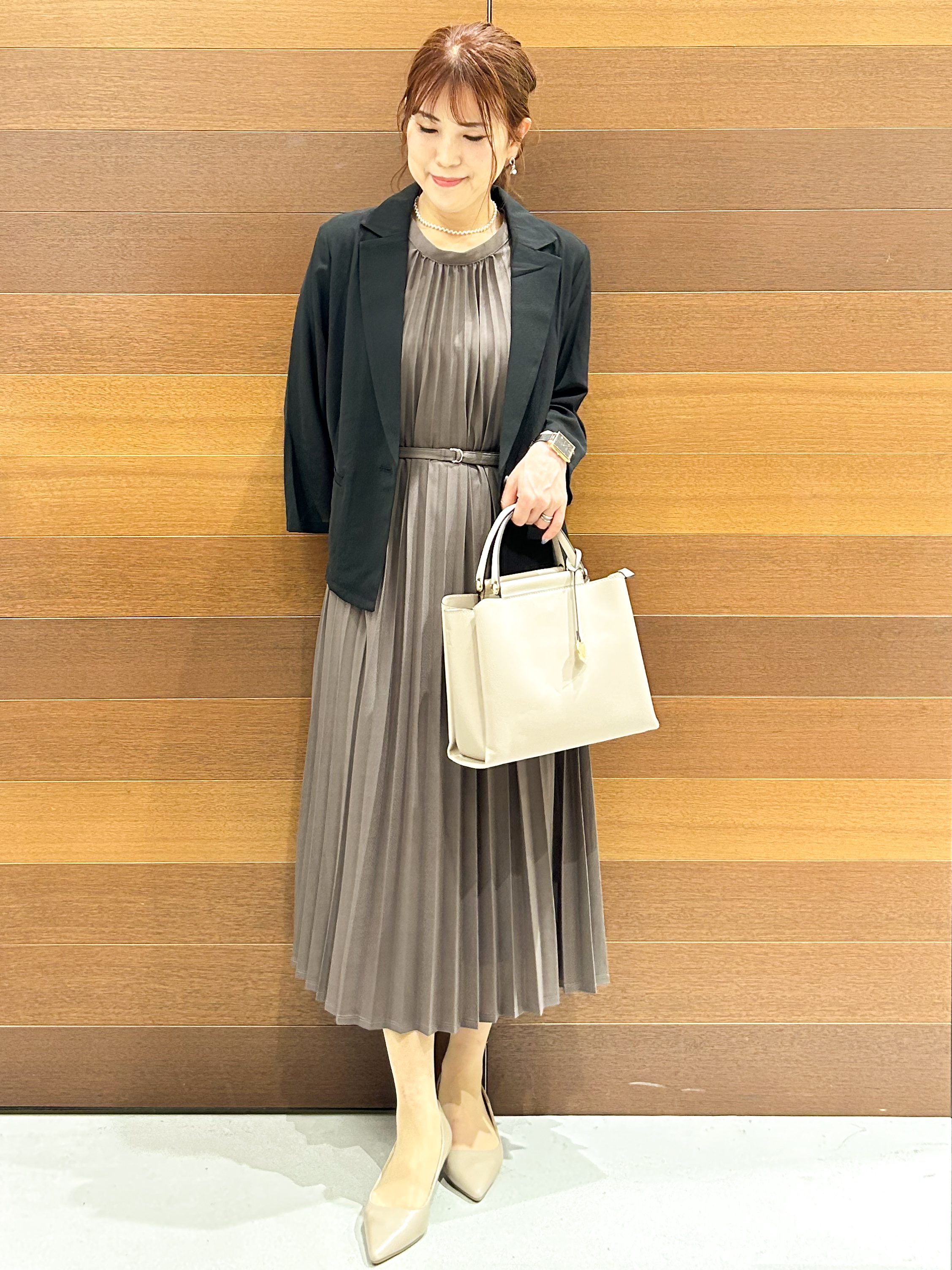 yumiさんの「OPAQUE.CLIP｜【接触冷感／防シワ】ひんやり7分袖テーラードジャケット《洗濯機OK》」を使ったコーディネート