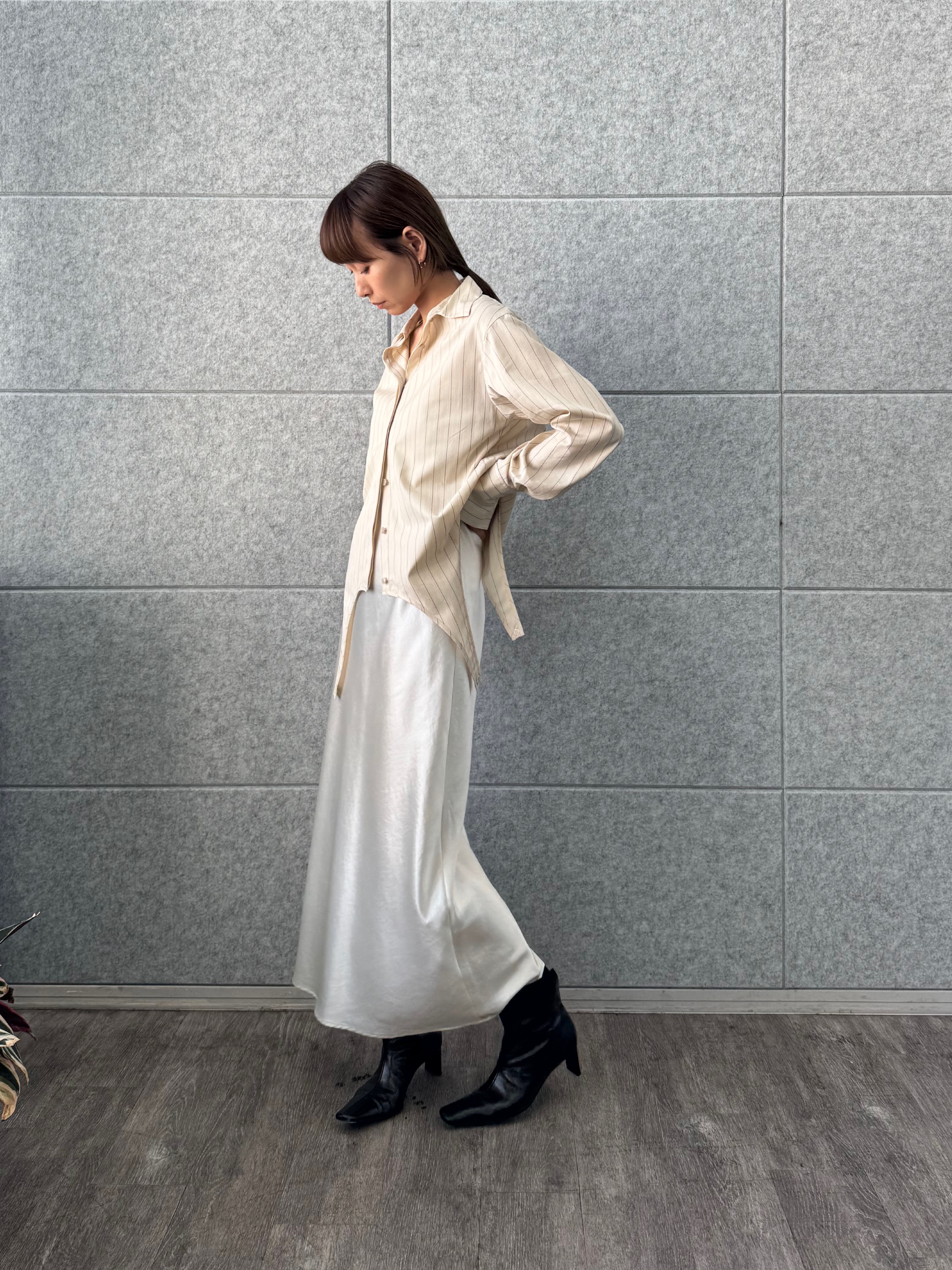 designer yukaさんの「CODE A｜flap detail stripe shirt」を使ったコーディネート