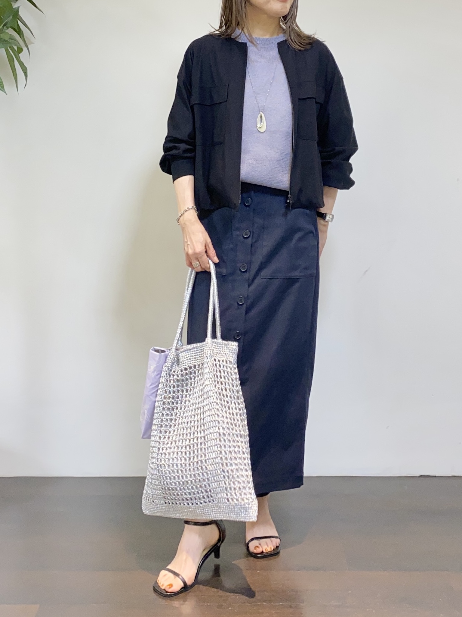 tomoさんの「UNTITLED｜◆【古畑星夏さん着用/洗える】シアーブルゾン」を使ったコーディネート
