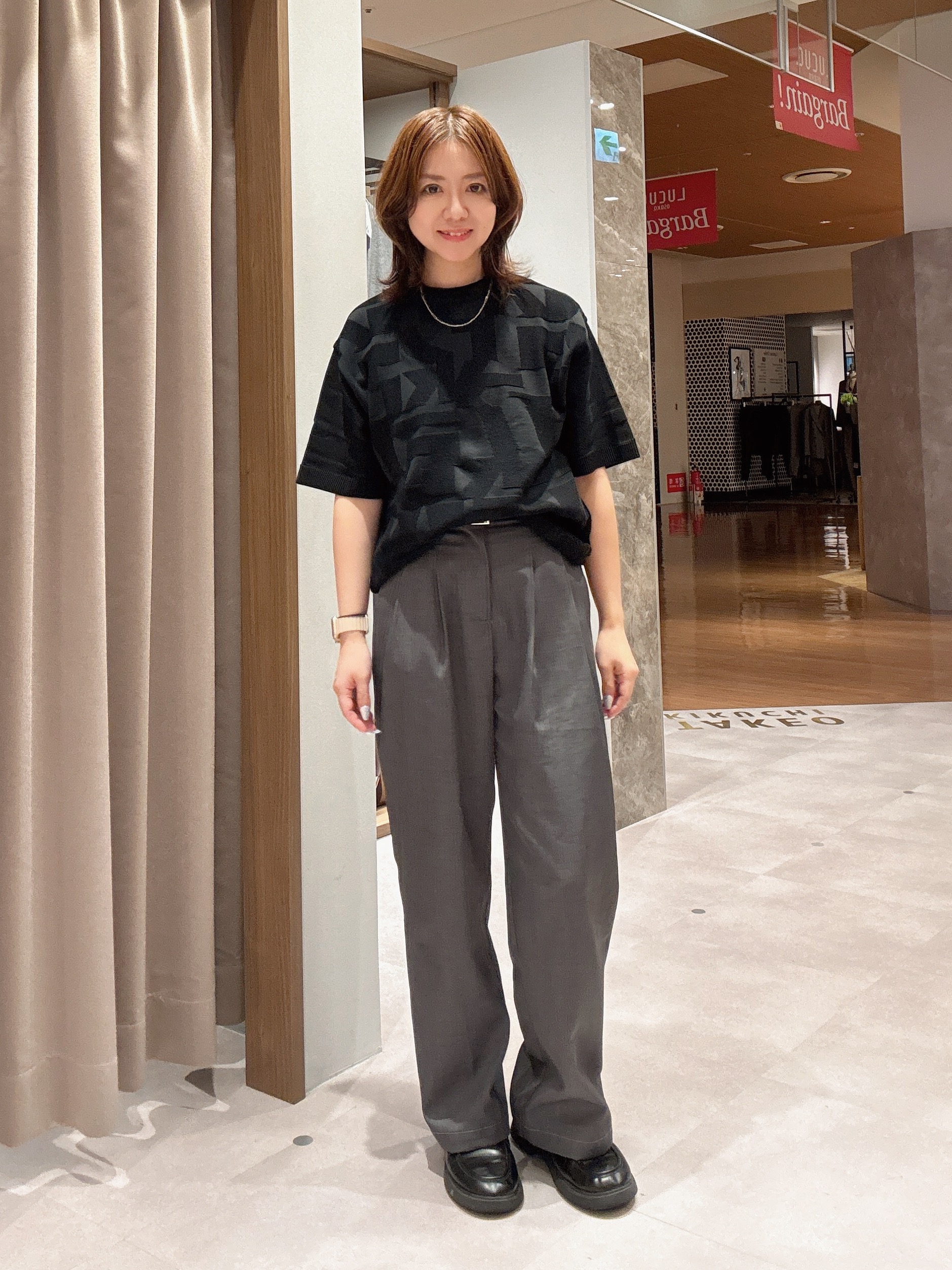 hanechanさんの「TAKEO KIKUCHI｜【徳島ニット】ニットＴシャツ」を使ったコーディネート