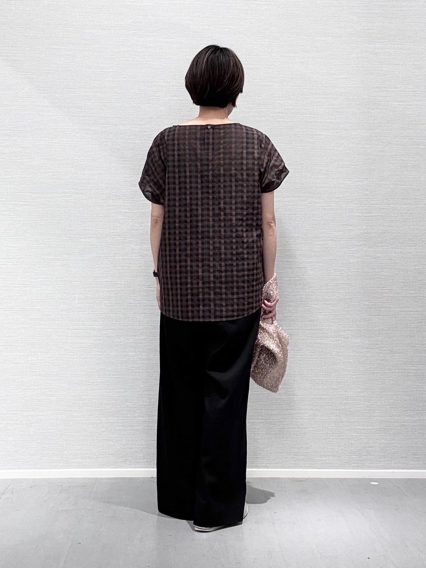 Yukoさんの「UNTITLED｜【秋めきシャツ/体型カバー】シアーチェックブラウス」を使ったコーディネート