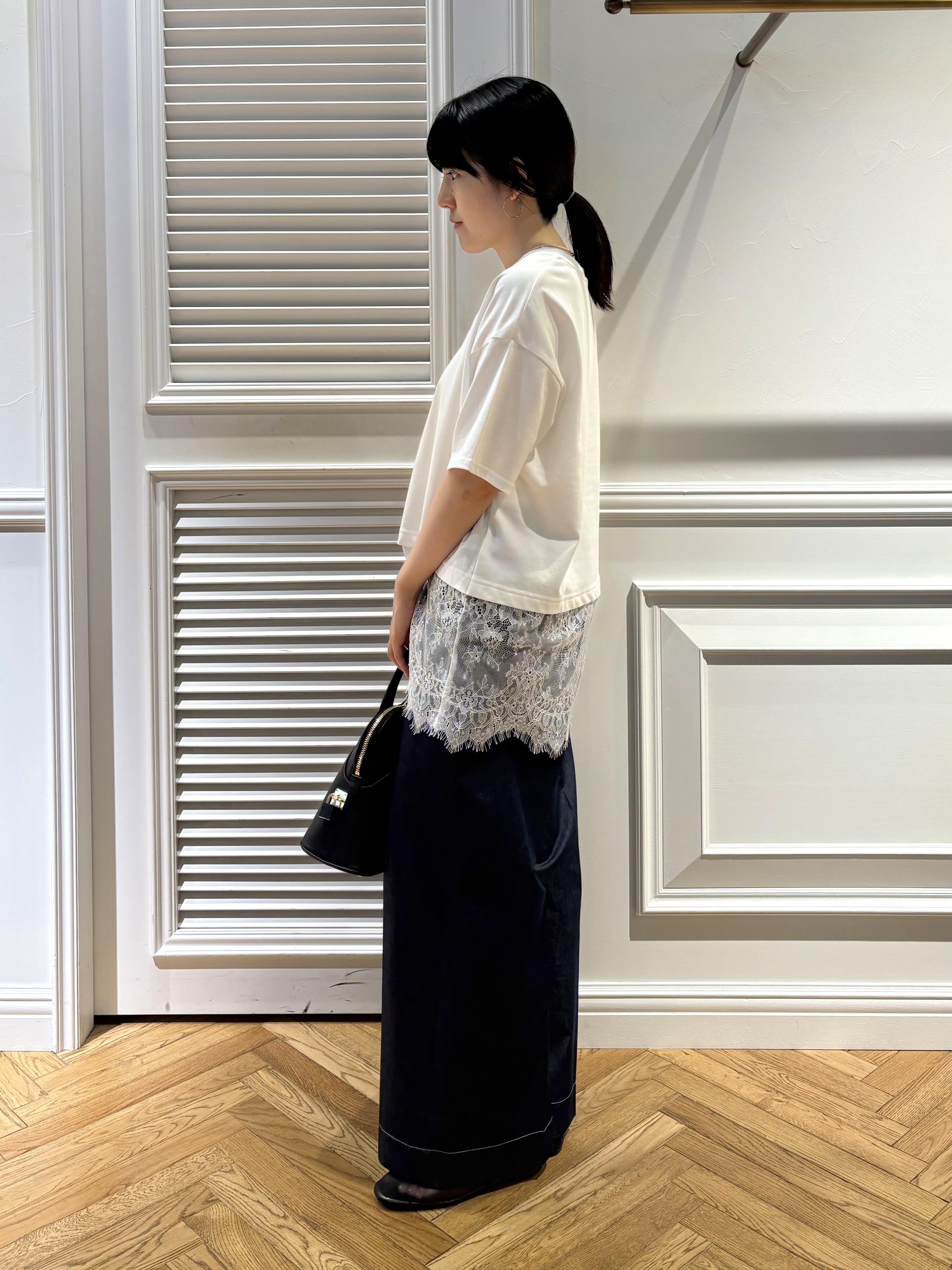 cocoさんの「DRESSTERIOR｜◆レースドッキングレイヤード Tシャツ」を使ったコーディネート