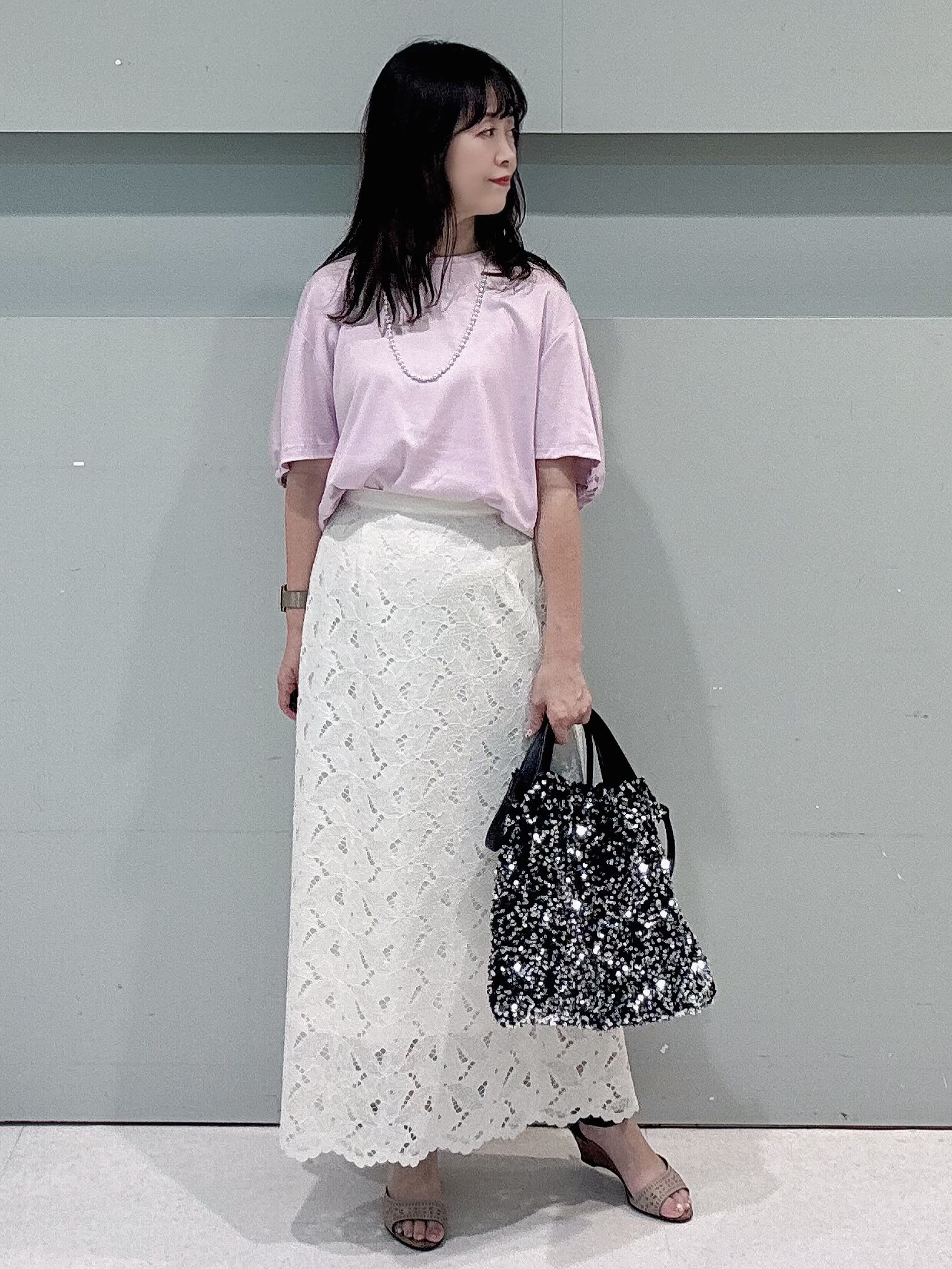 makiさんの「UNTITLED｜【汗染み防止/接触冷感】ドルマンプルオーバー」を使ったコーディネート