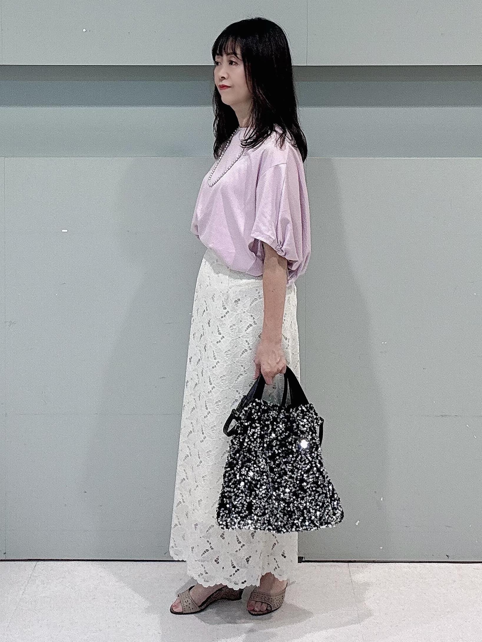 makiさんの「UNTITLED｜【汗染み防止/接触冷感】ドルマンプルオーバー」を使ったコーディネート